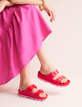 Lyla Double Buckle Sliders-Red