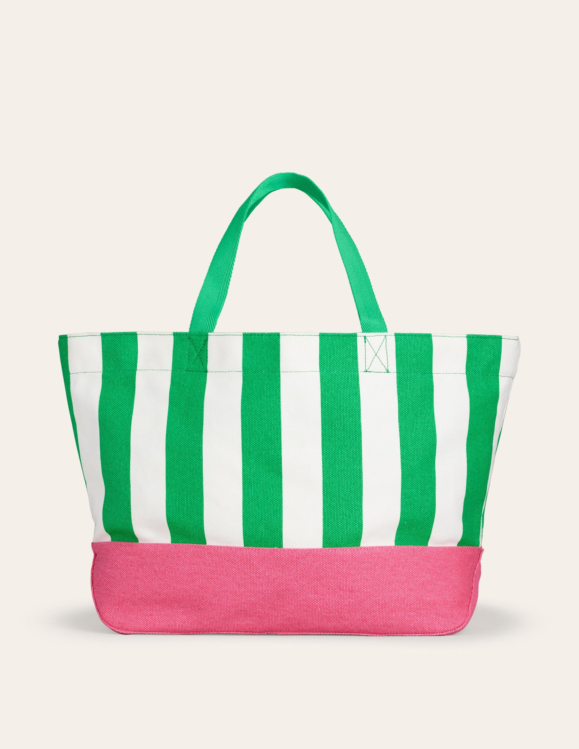 Sac cabas décontracté en toile-Rayé vert-2