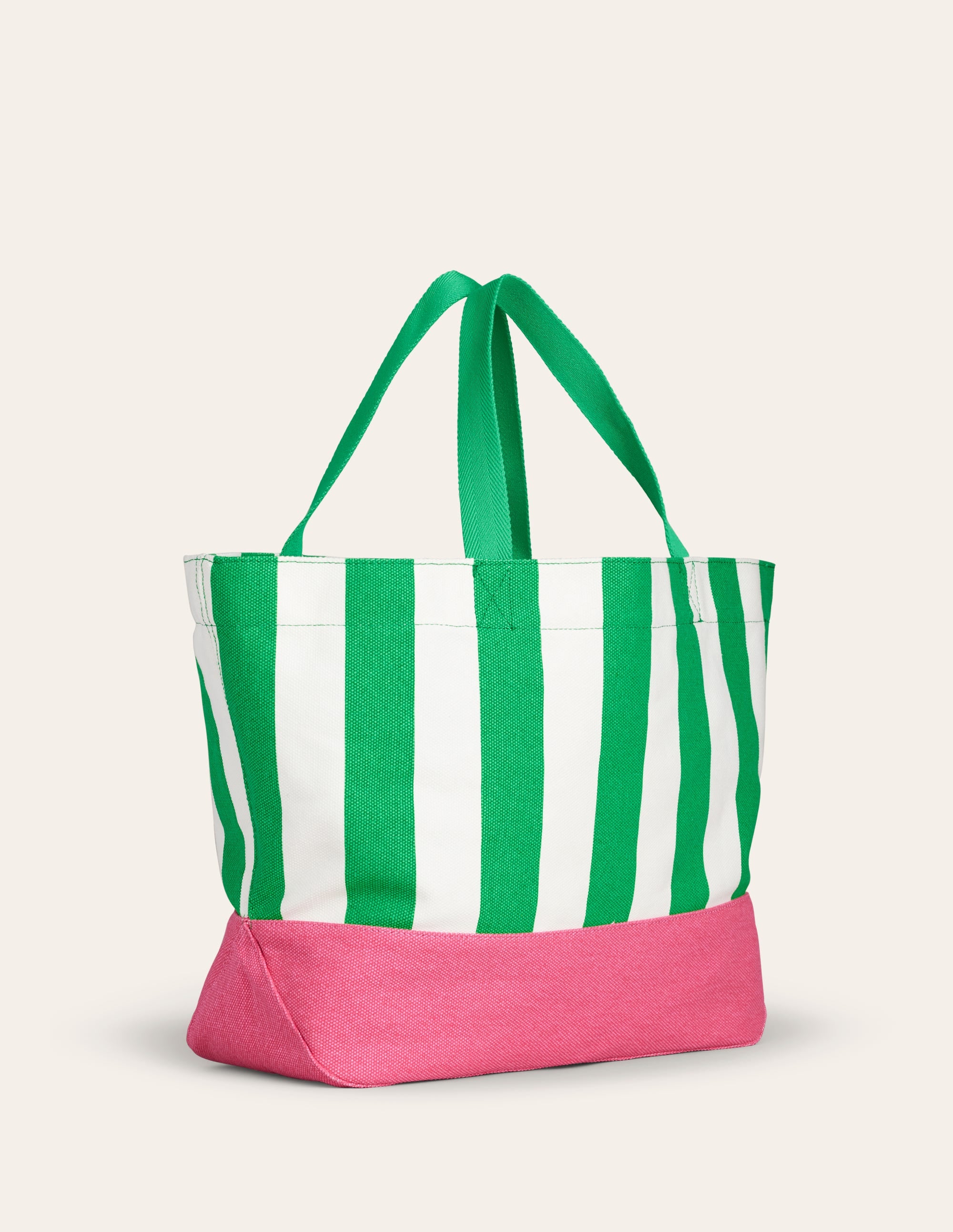 Sac cabas décontracté en toile-Rayé vert - Image 3