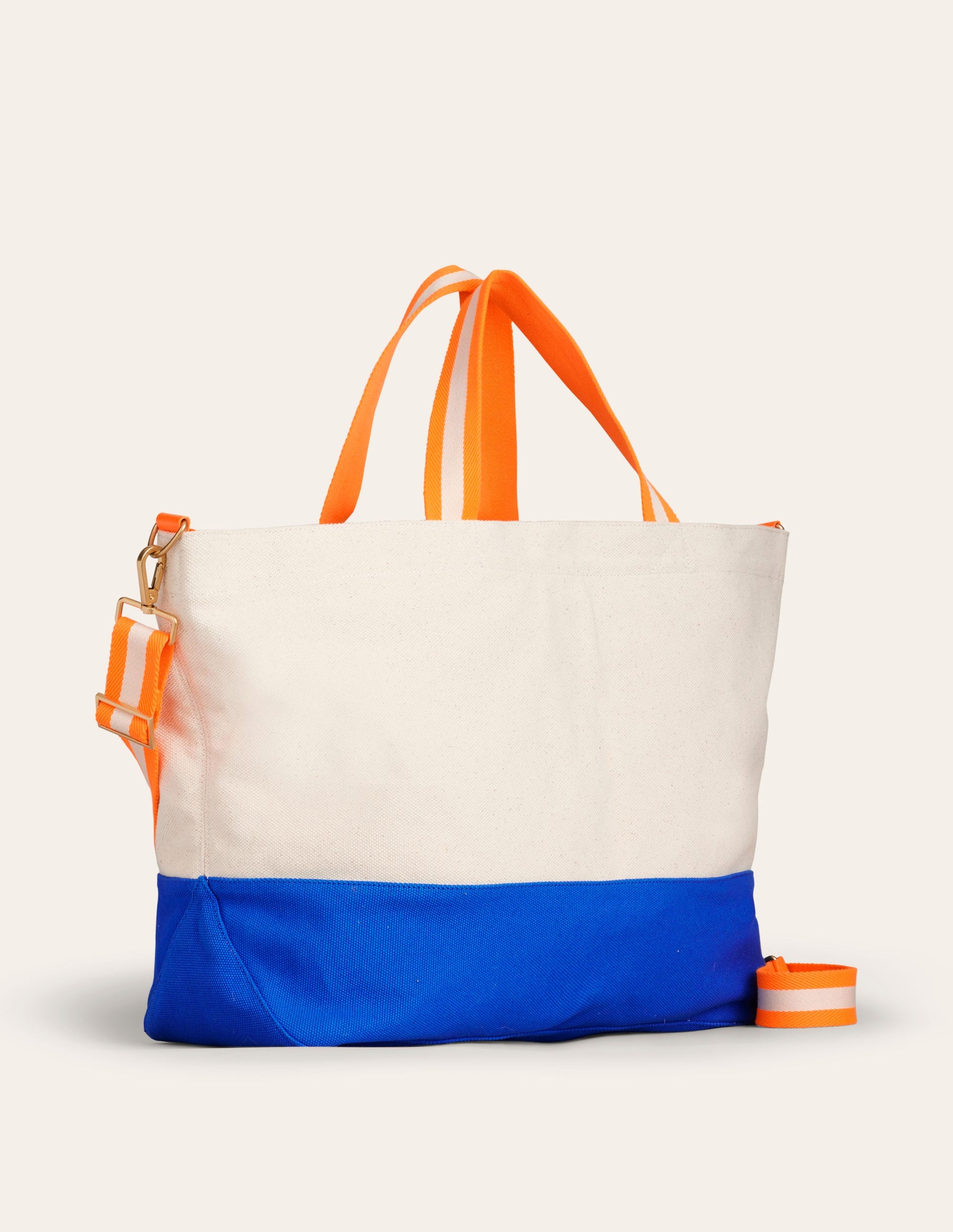 Weekender aus Canvas-Neutral/Blau-3