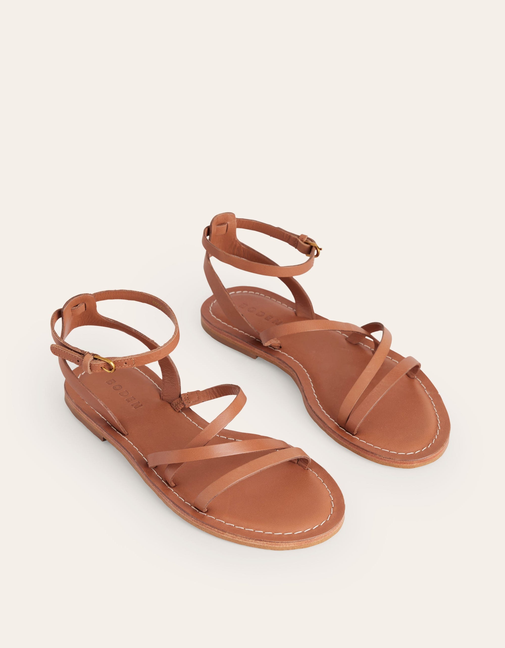 Everyday Flat Sandals-Tan Leather - Image 3