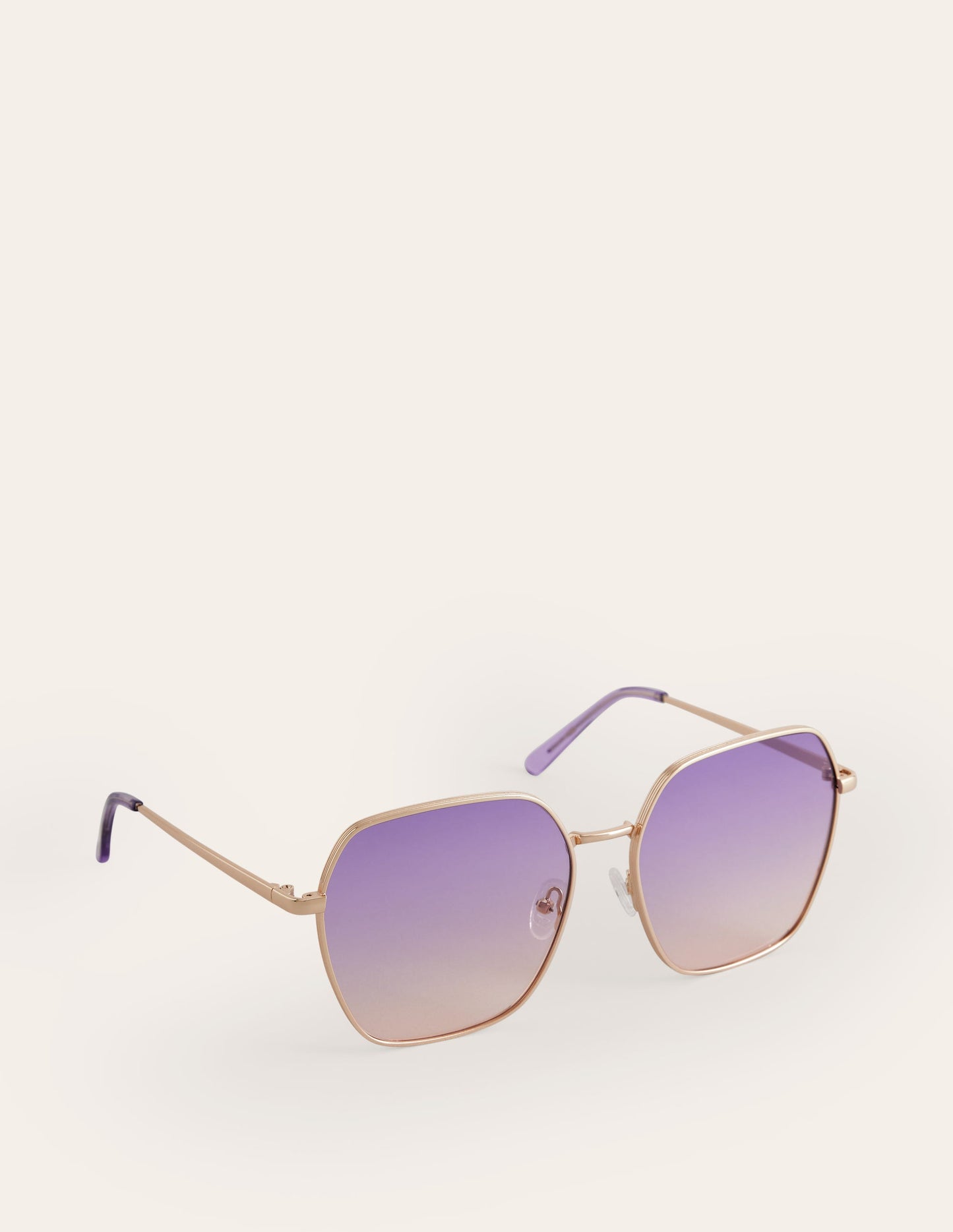 Eckige Sonnenbrille aus Metall-Lila/Rosa