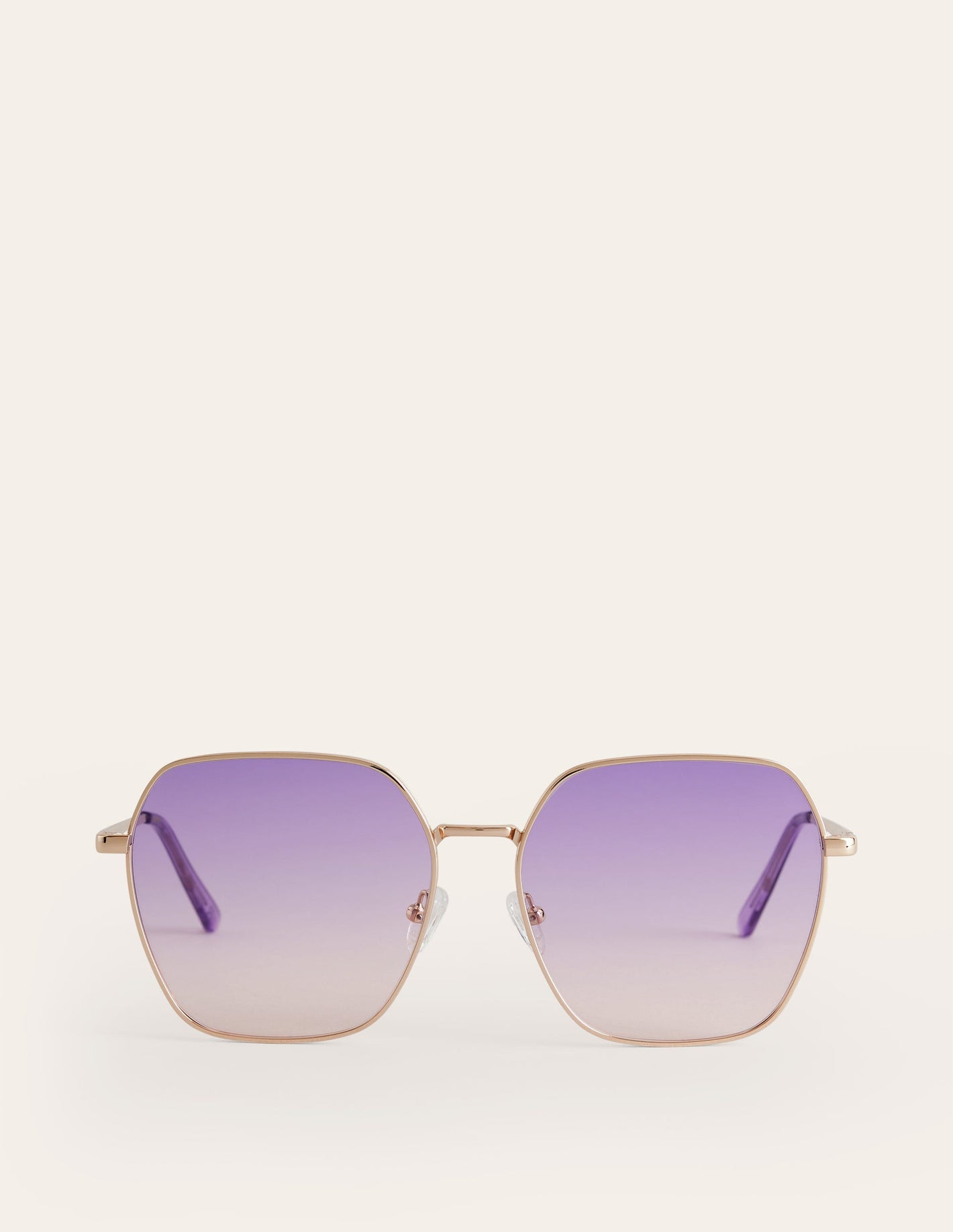 Eckige Sonnenbrille aus Metall-Lila/Rosa