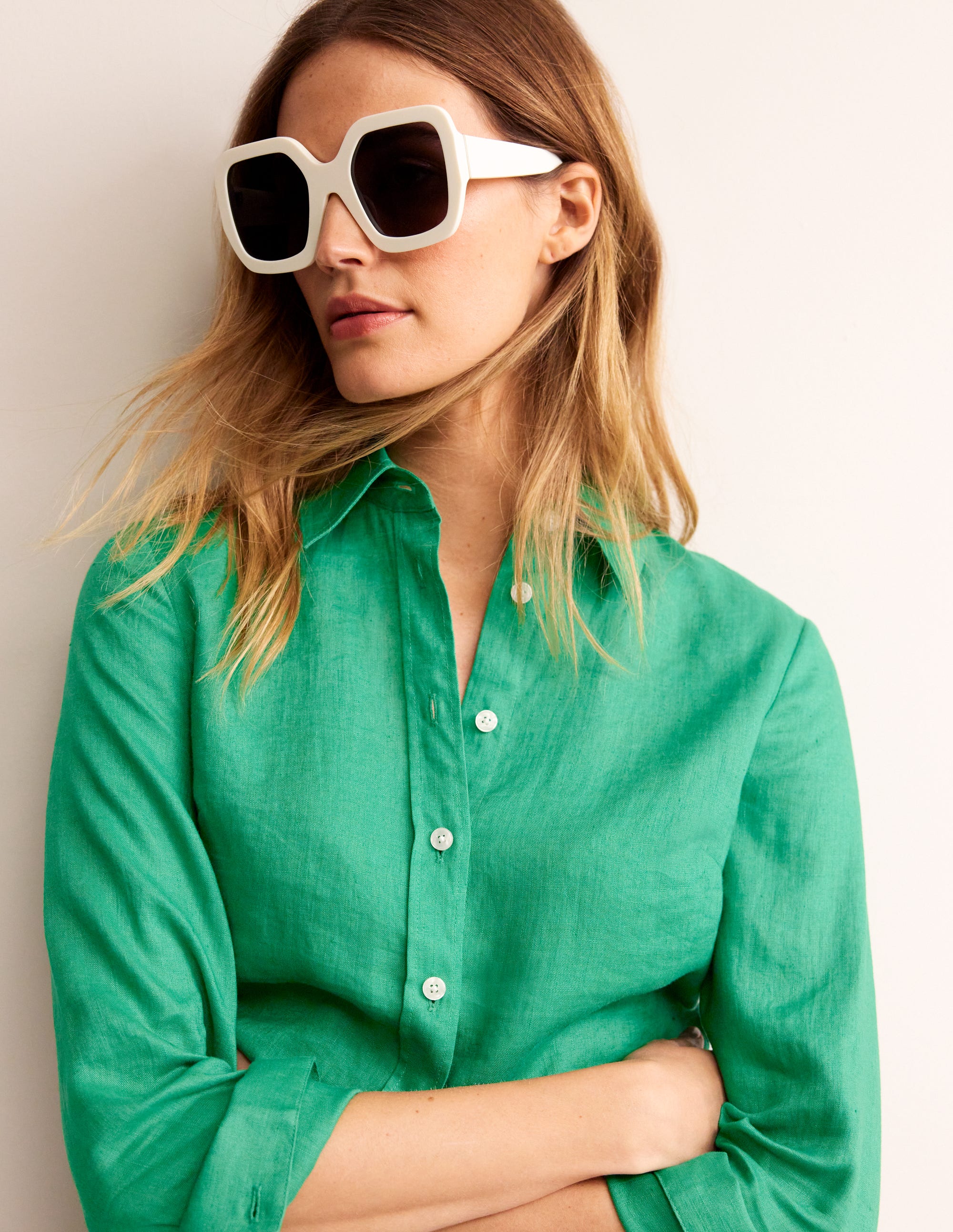 Übergroße, quadratische Sonnenbrille-Weiß - Image 1
