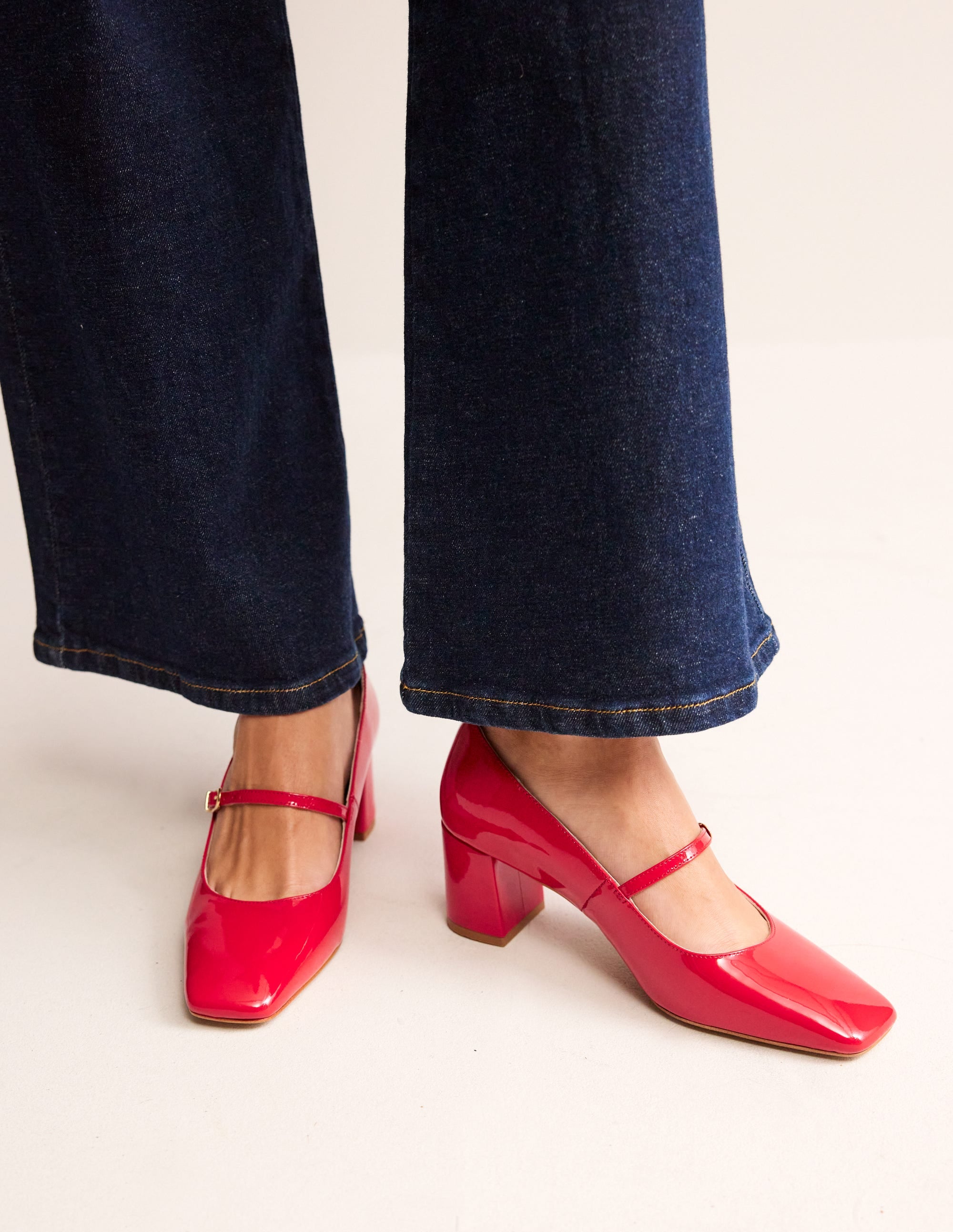 Mary Janes mit Blockabsatz-Mohnblumenrot Lack - Image 1