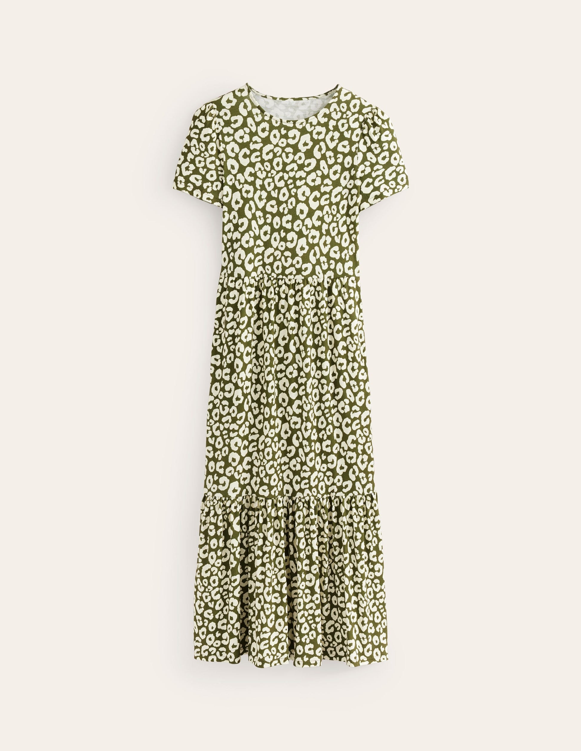 Emma Gestuftes Jersey-Midikleid-Wintermoos, Tierisch Gepard-5