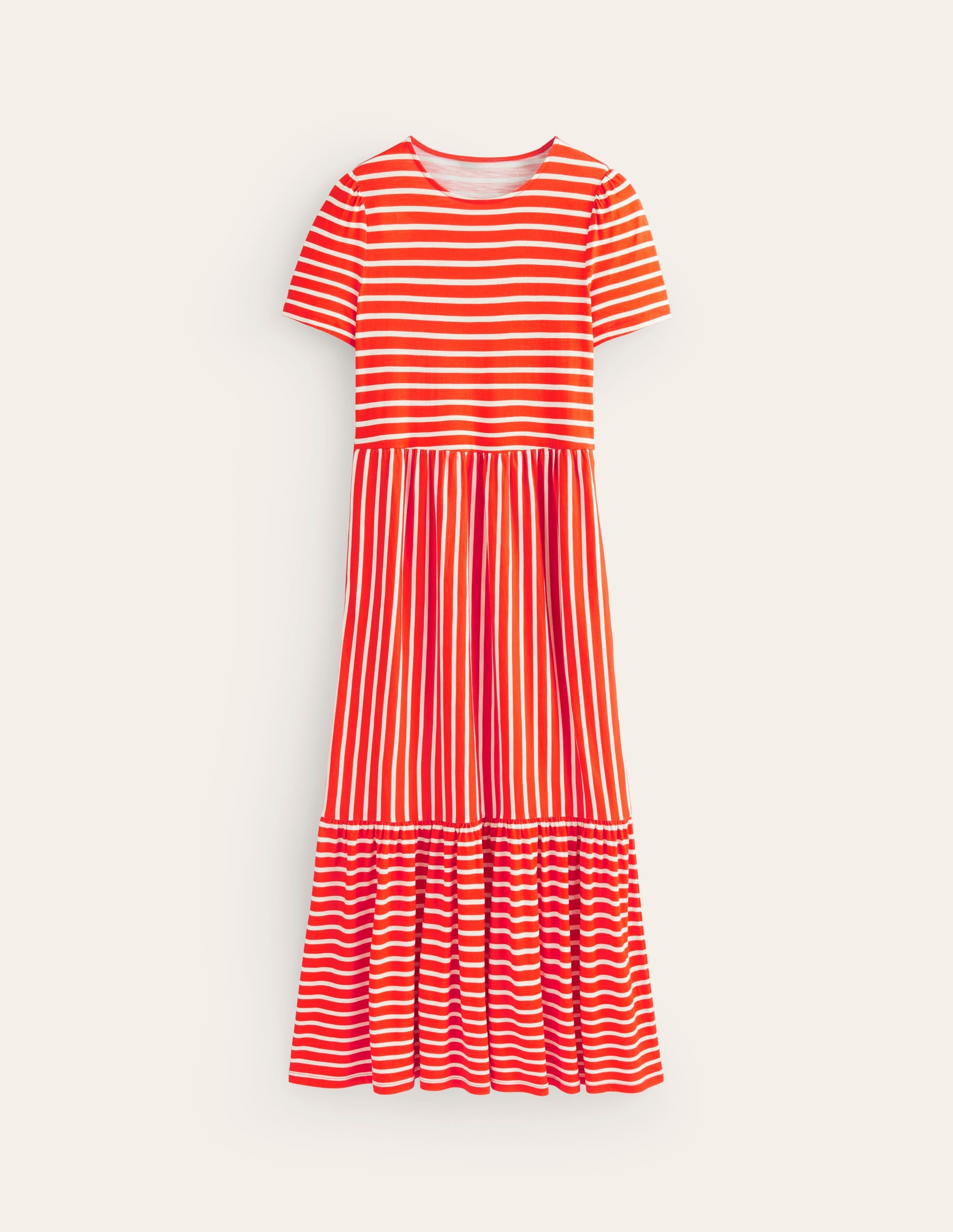 Robe midi Emma en jersey à volants-Fiesta, rayé ivoire - Image 6