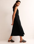 Robe midi Thea sans manches-Noir