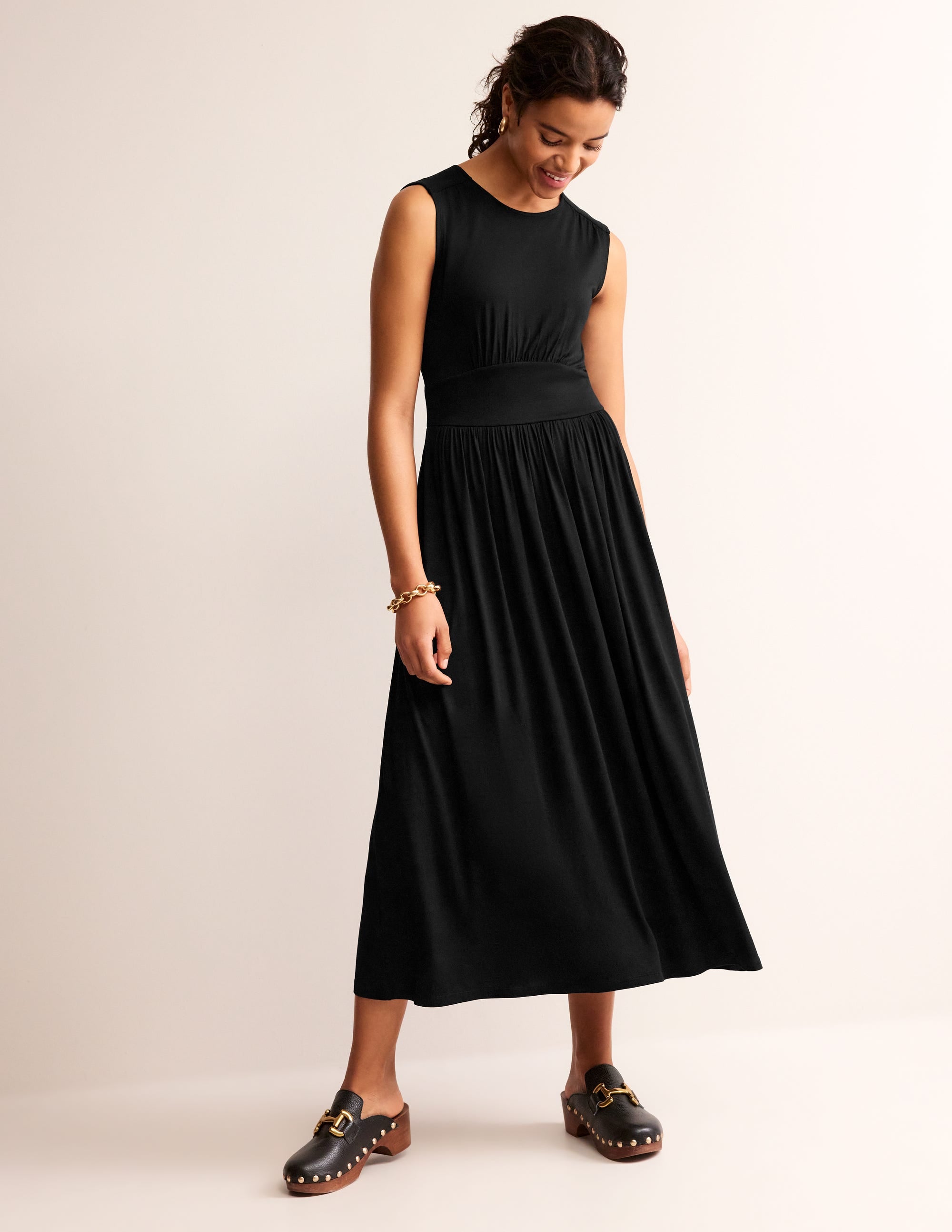 Robe midi Thea sans manches-Noir - Image 2