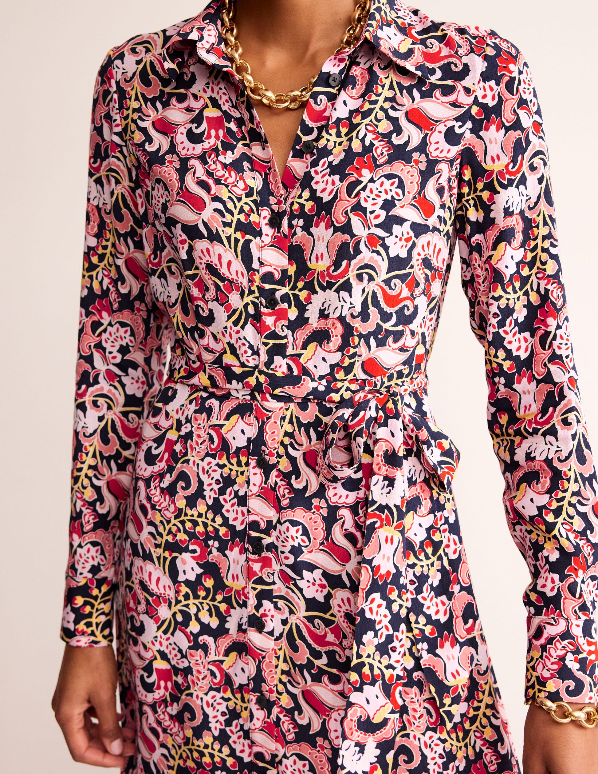 Kate Midi-Hemdblusenkleid-Sanfte Pfingstrose, Zuckererbse-2