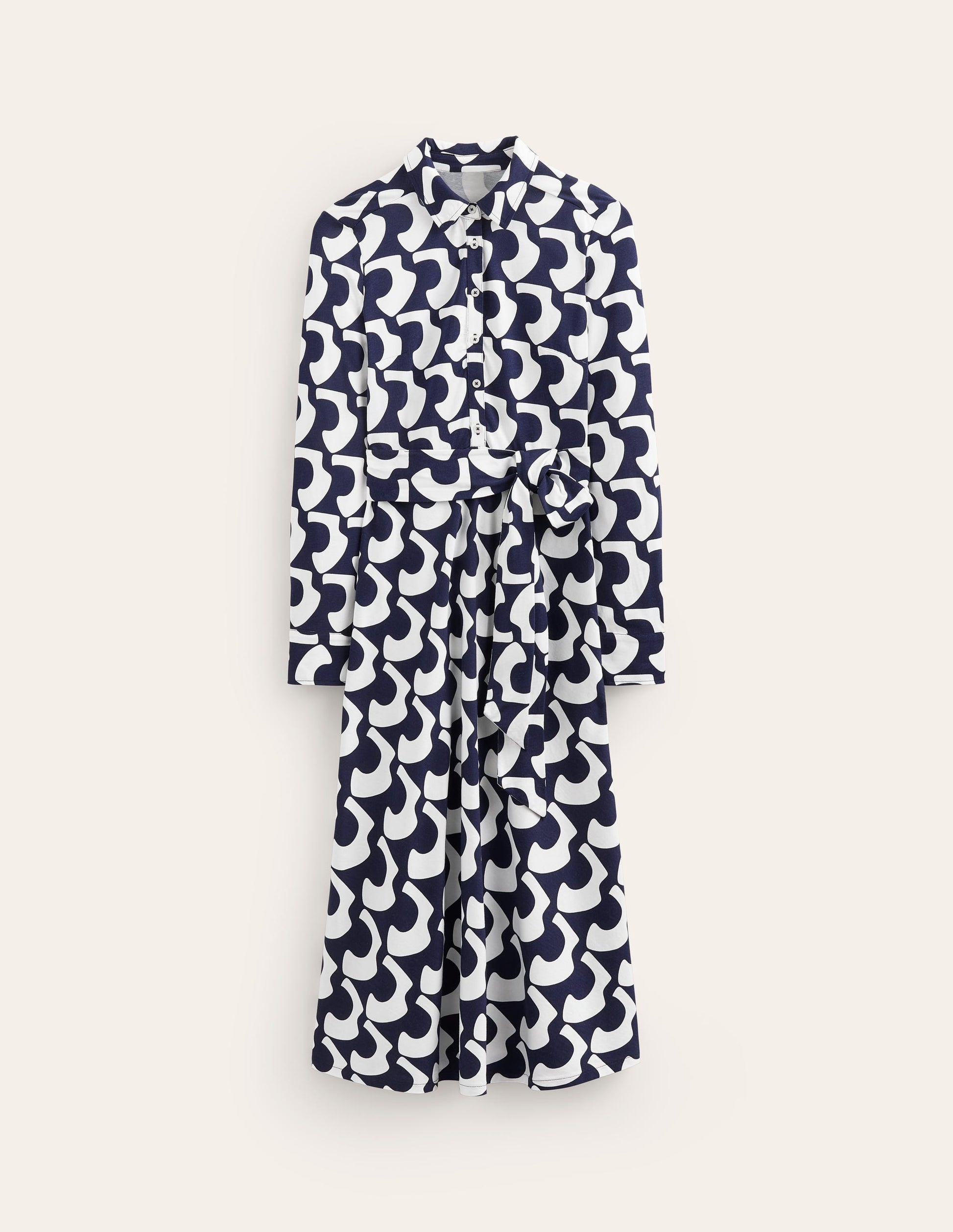 Laura Midi-Hemdblusenkleid aus Jersey-Französisches Marineblau, Arc Geo-5