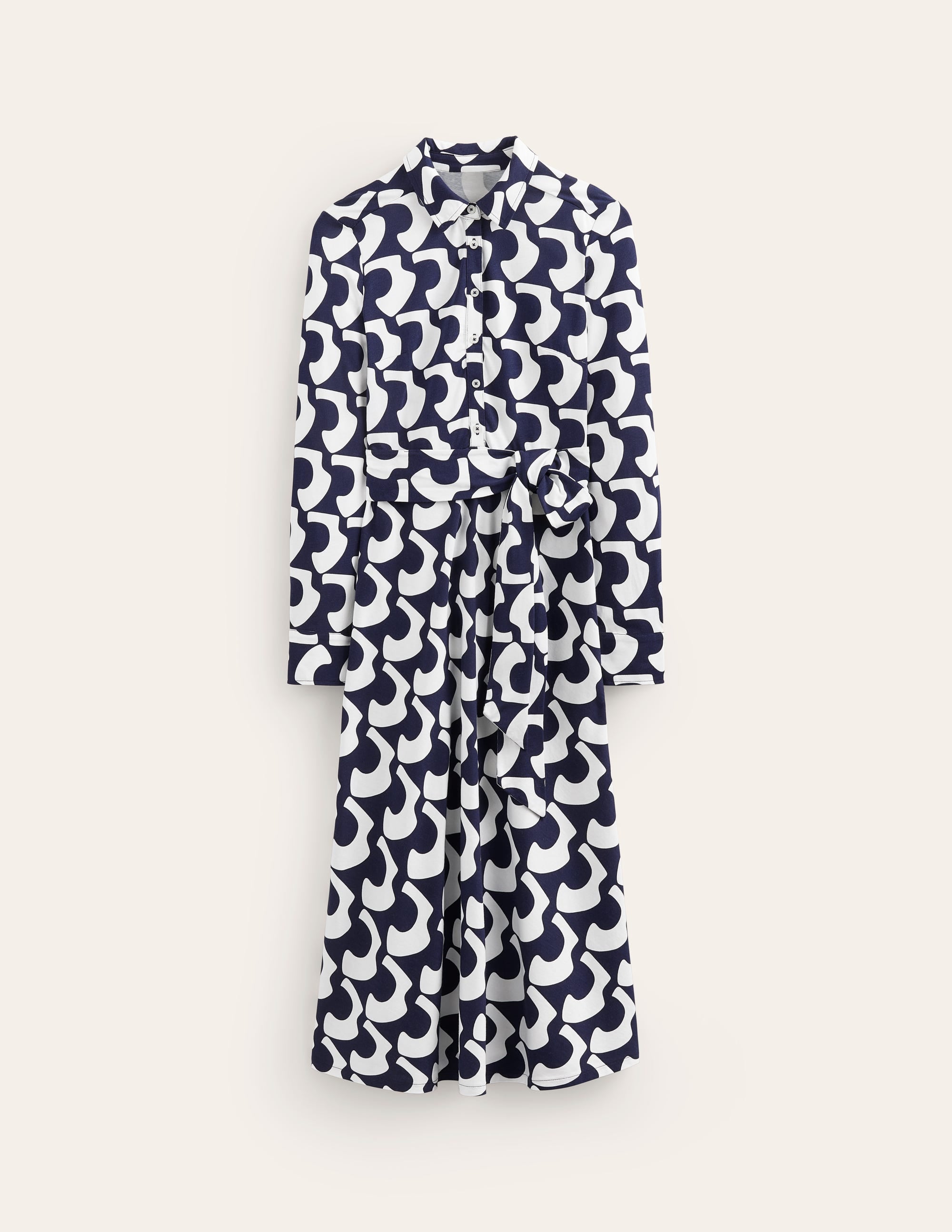 Laura Midi-Hemdblusenkleid aus Jersey-Französisches Marineblau, Arc Geo - Image 5