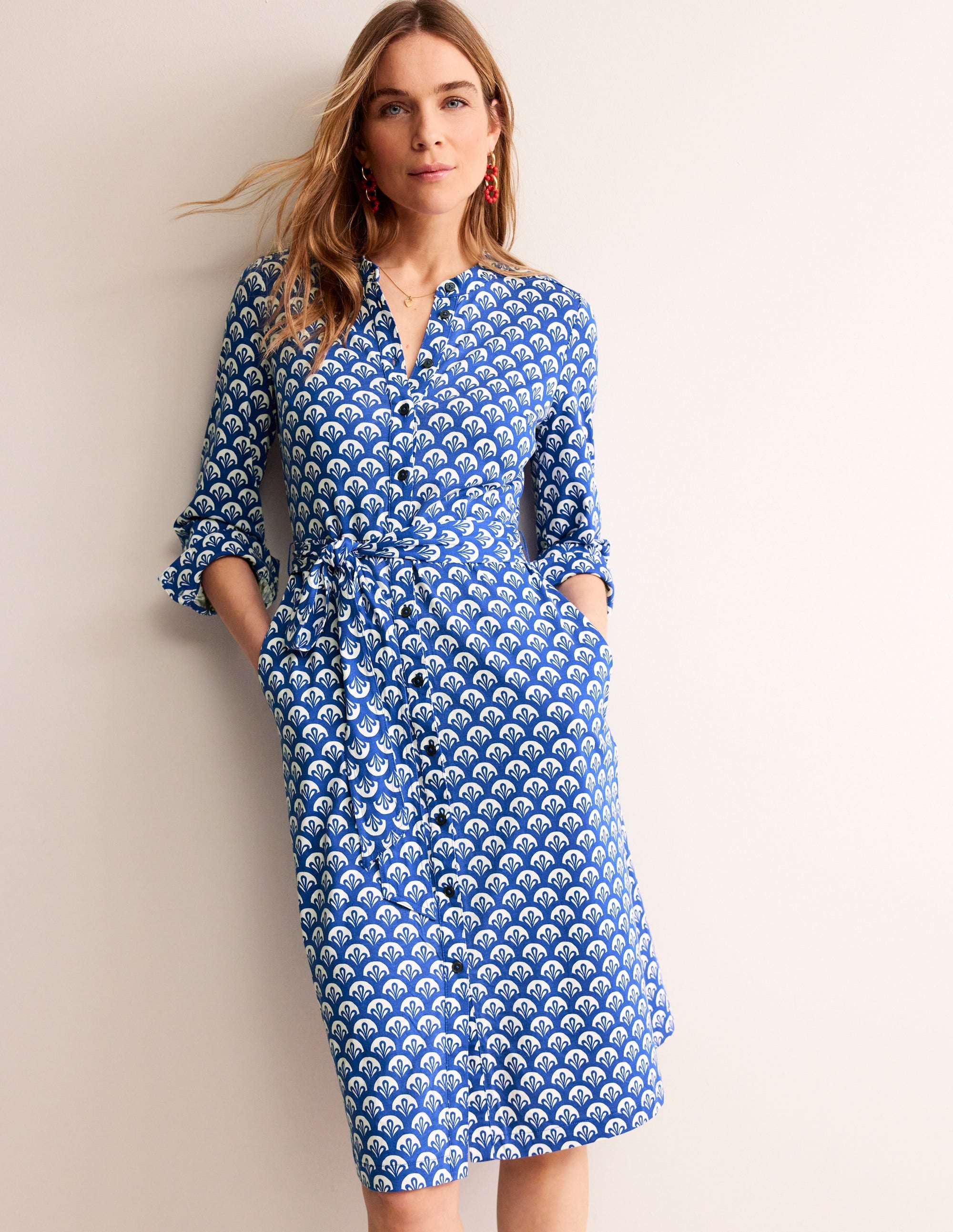 Julia Hemdblusenkleid aus Jersey-Surf The Web, Laub Geo - Image 1