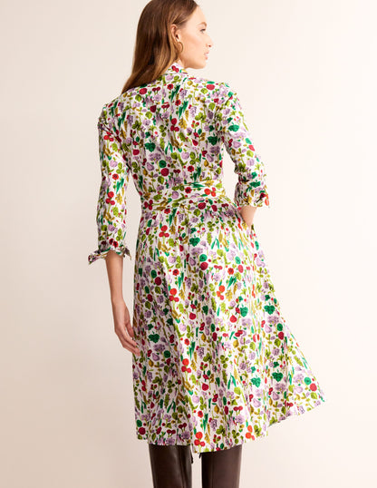 Amy Midi-Hemdblusenkleid aus Baumwolle-Naturweiß, Frühling verkürzt-3