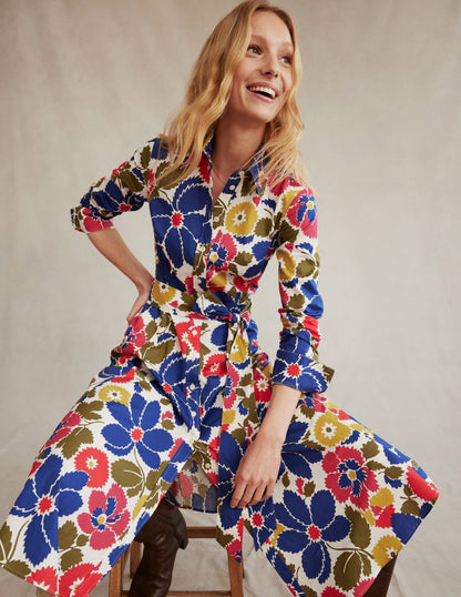 Amy Midi-Hemdblusenkleid aus Baumwolle-Bunt, Bloomsbury Pop-5