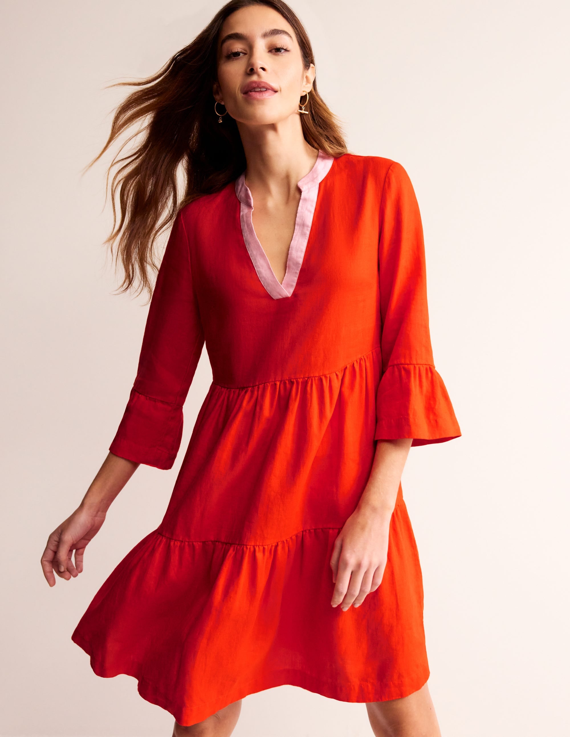 Robe courte Sophia en lin-Fiesta - Image 1