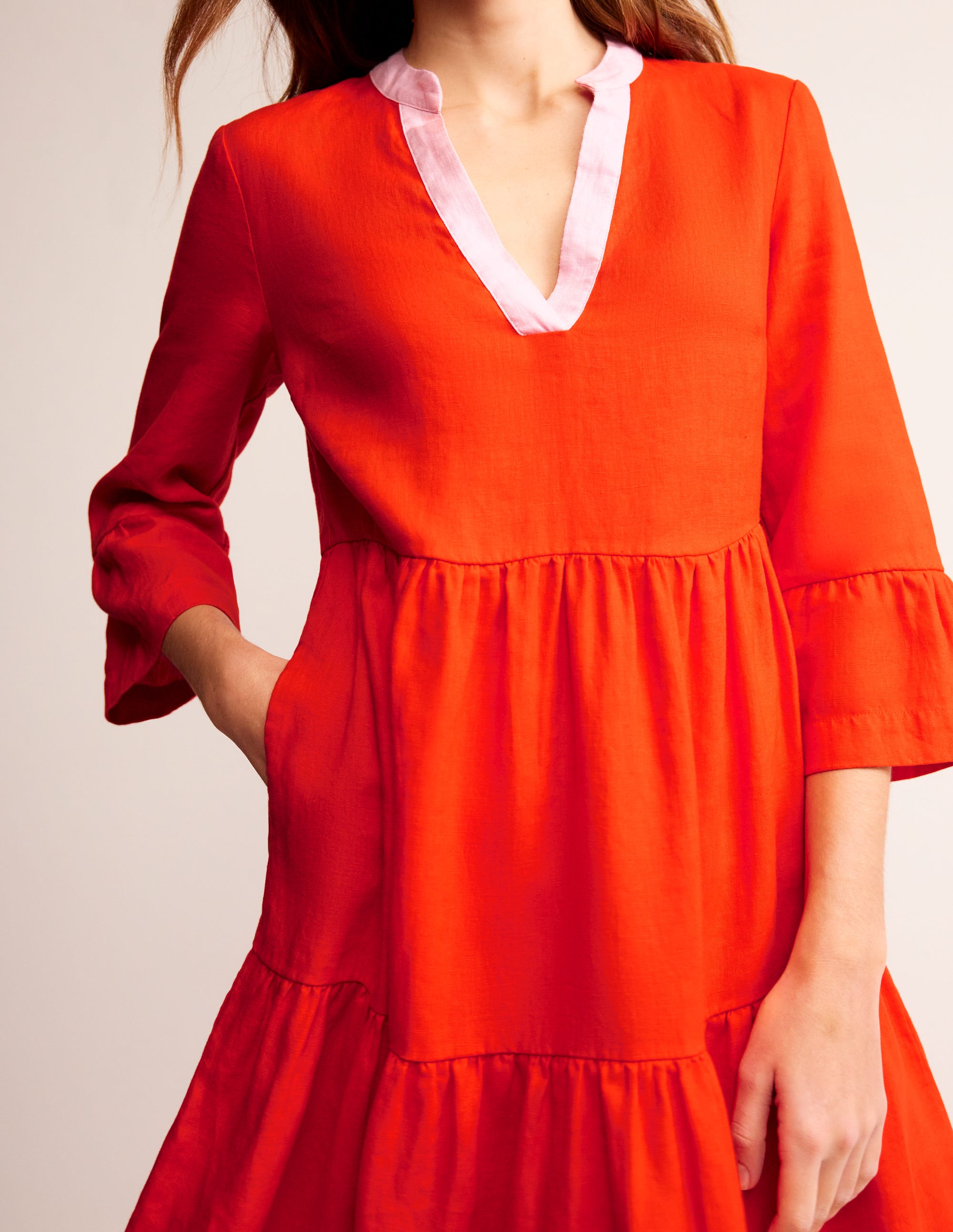 Robe courte Sophia en lin-Fiesta - Image 2