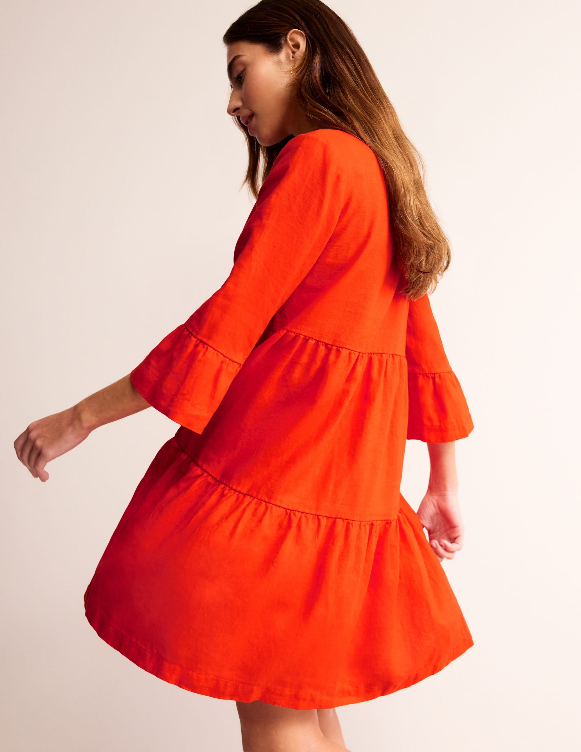 Robe courte Sophia en lin-Fiesta - Image 4