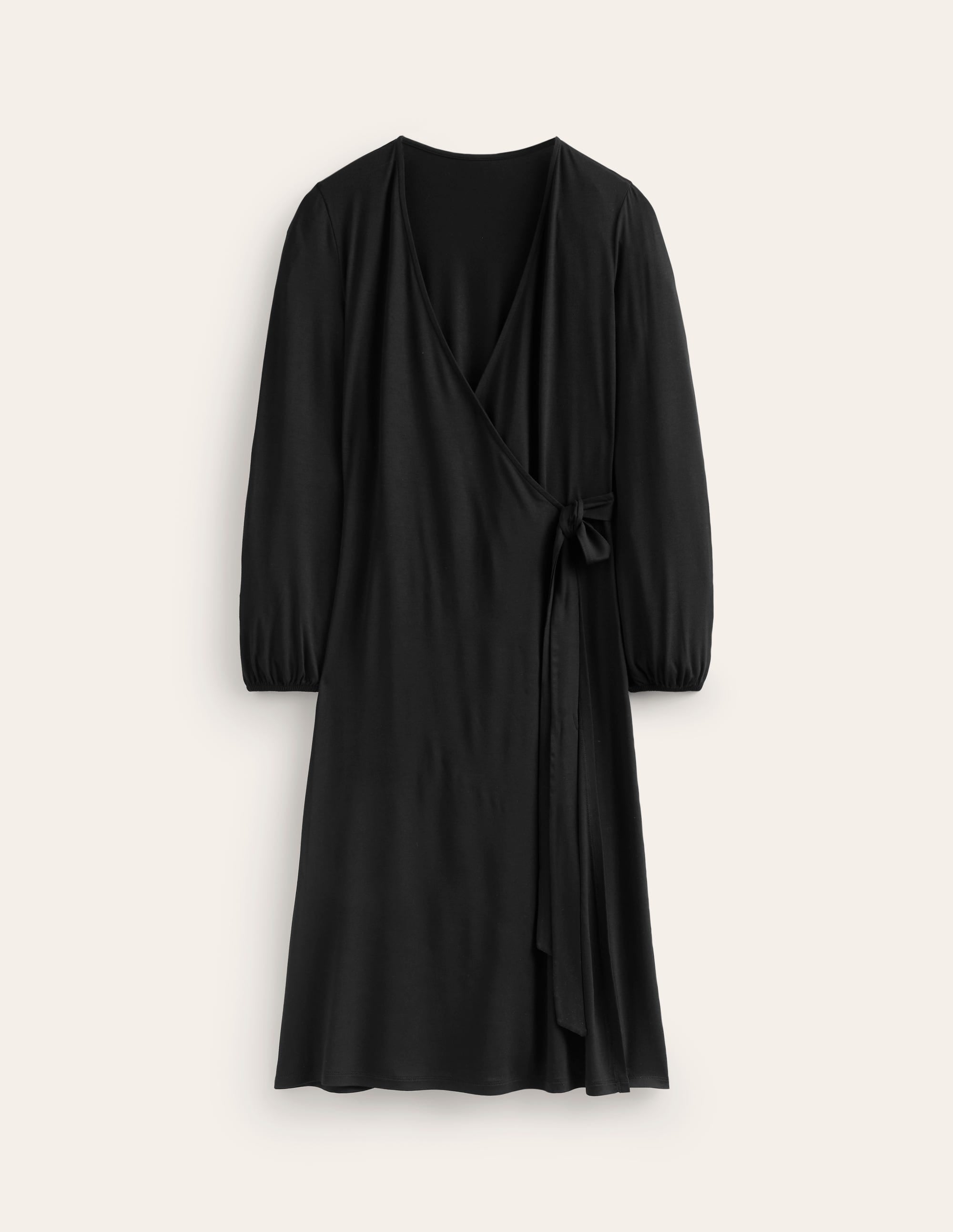 Robe portefeuille midi Joanna en jersey-Noir - Image 5