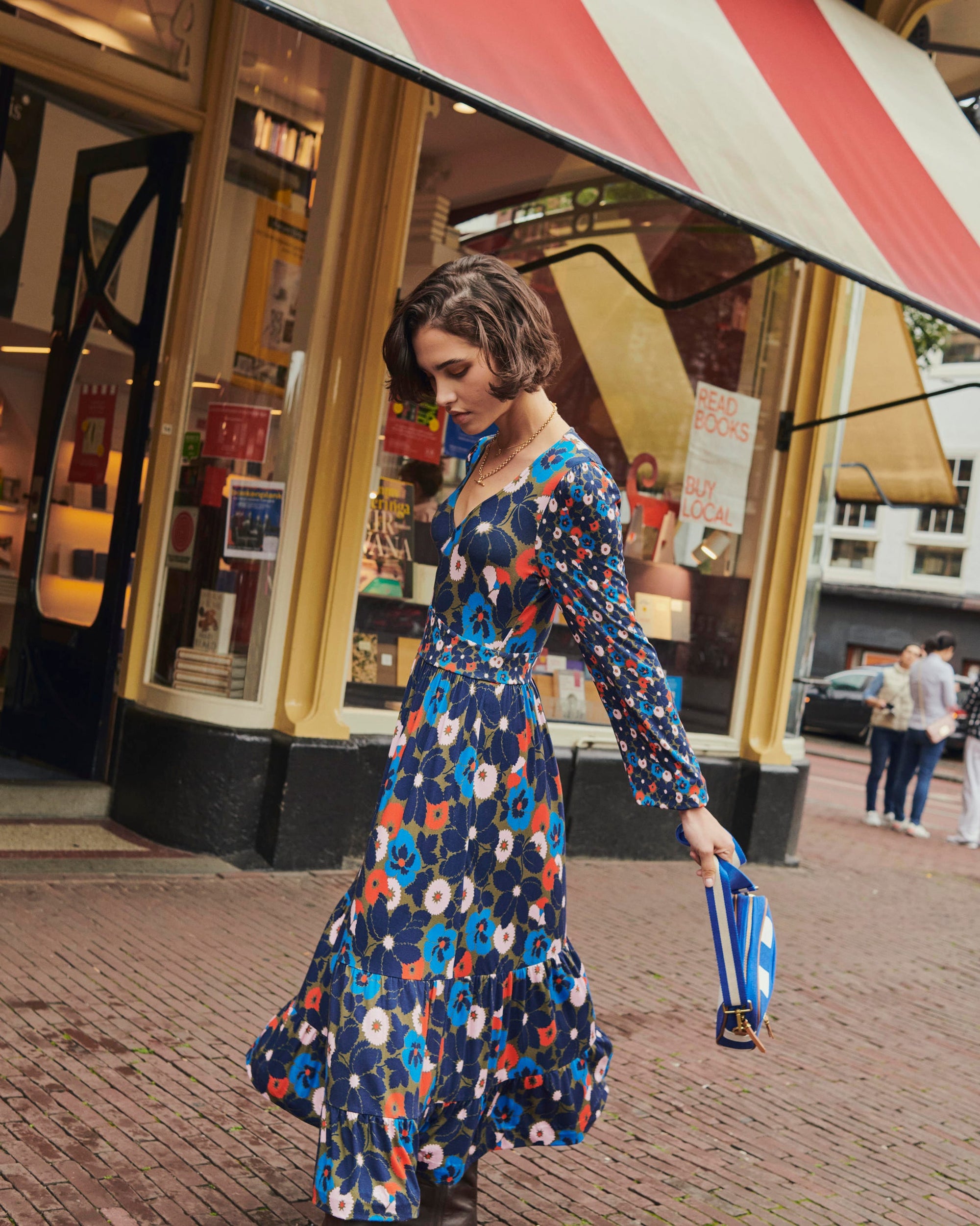 Robe midi pêle-mêle à col V-Mousse d'hiver, Bloomsbury Pop - Image 8