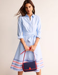 Kate Chambray-Hemdblusenkleid-Faux-Uni