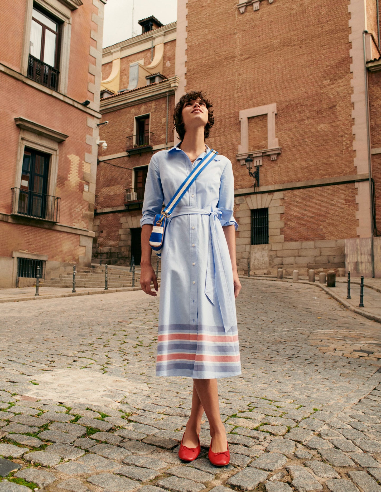 Kate Chambray-Hemdblusenkleid-Faux-Uni