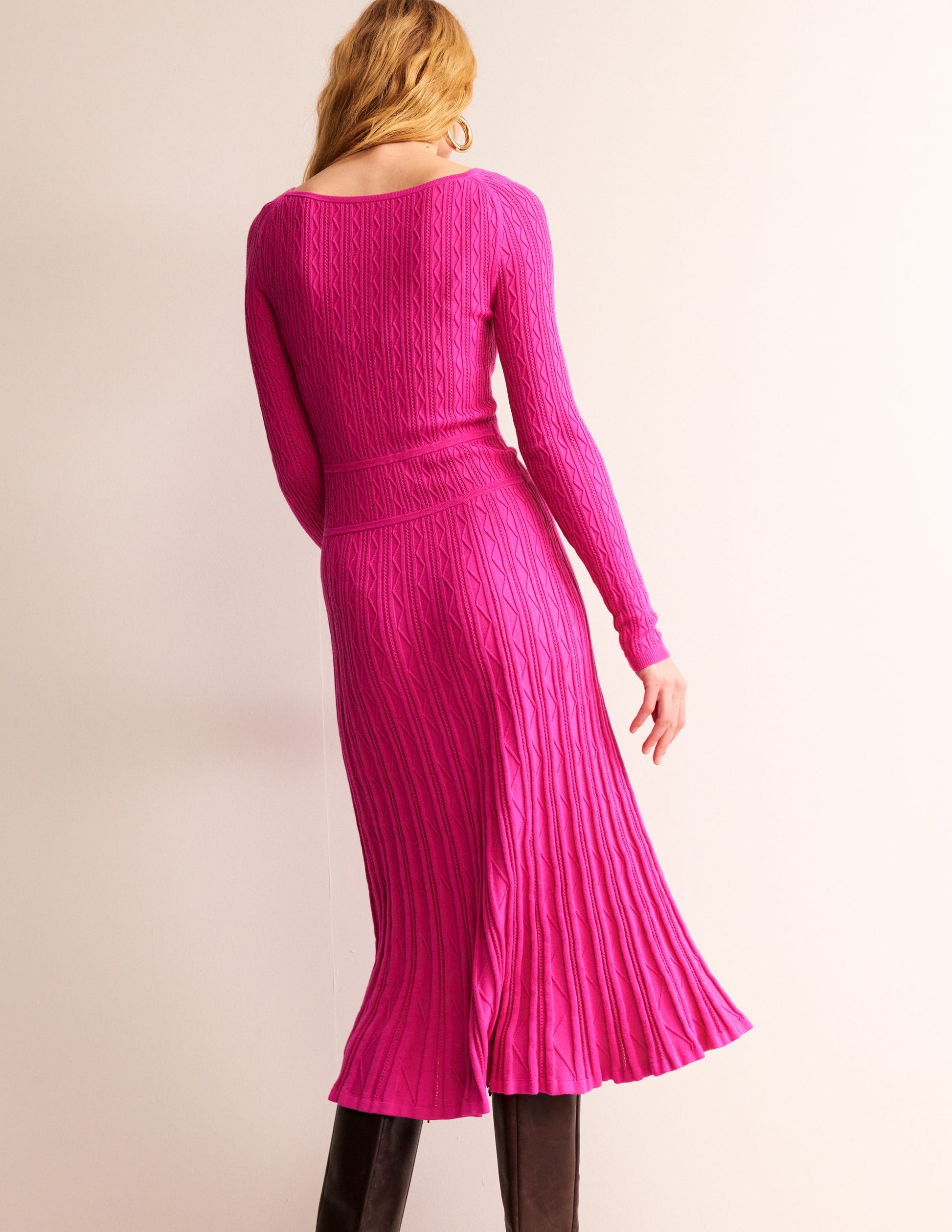 Imogen Empire-Strickkleid-Magenta-4