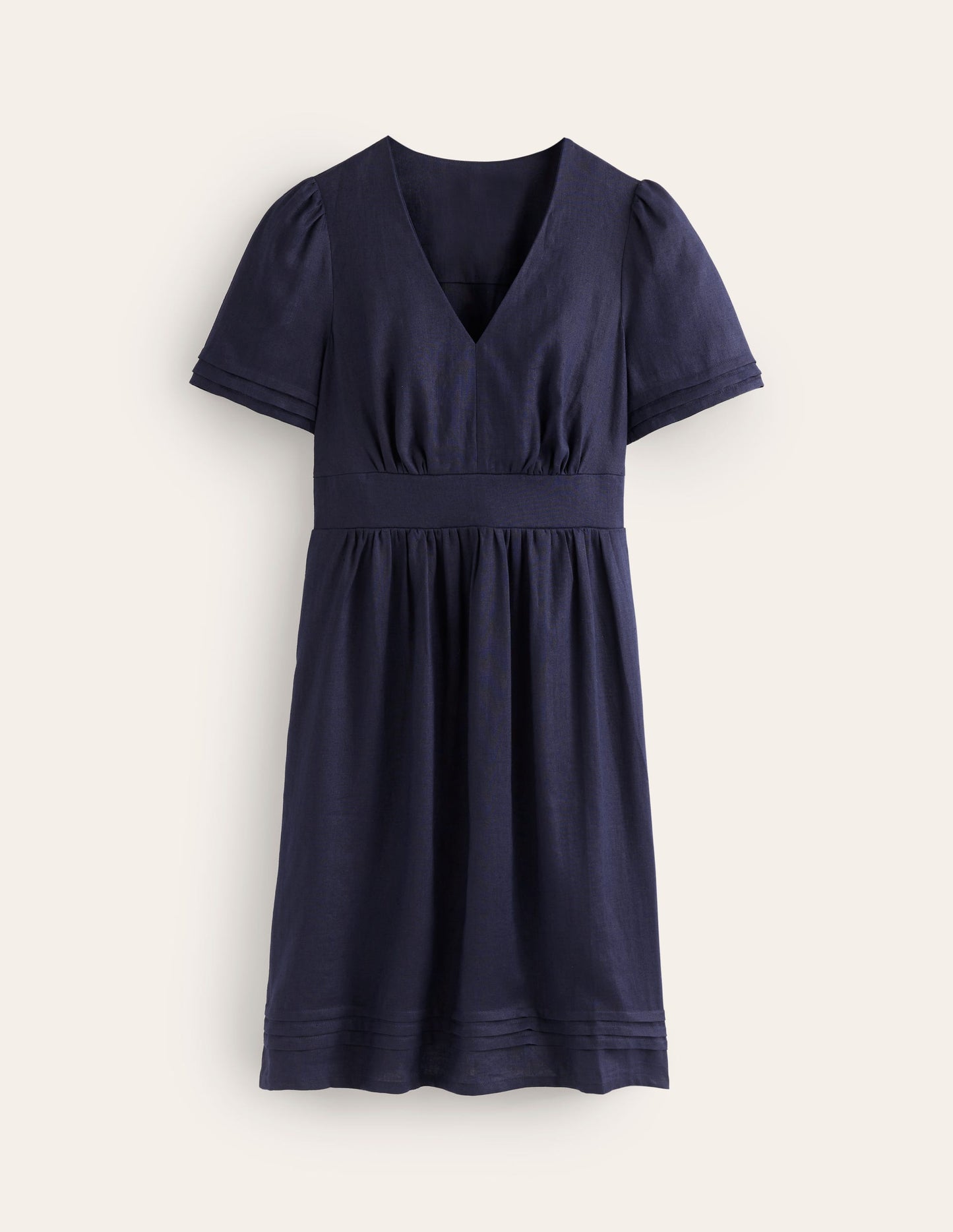 Eve Linen Short Dress-Navy