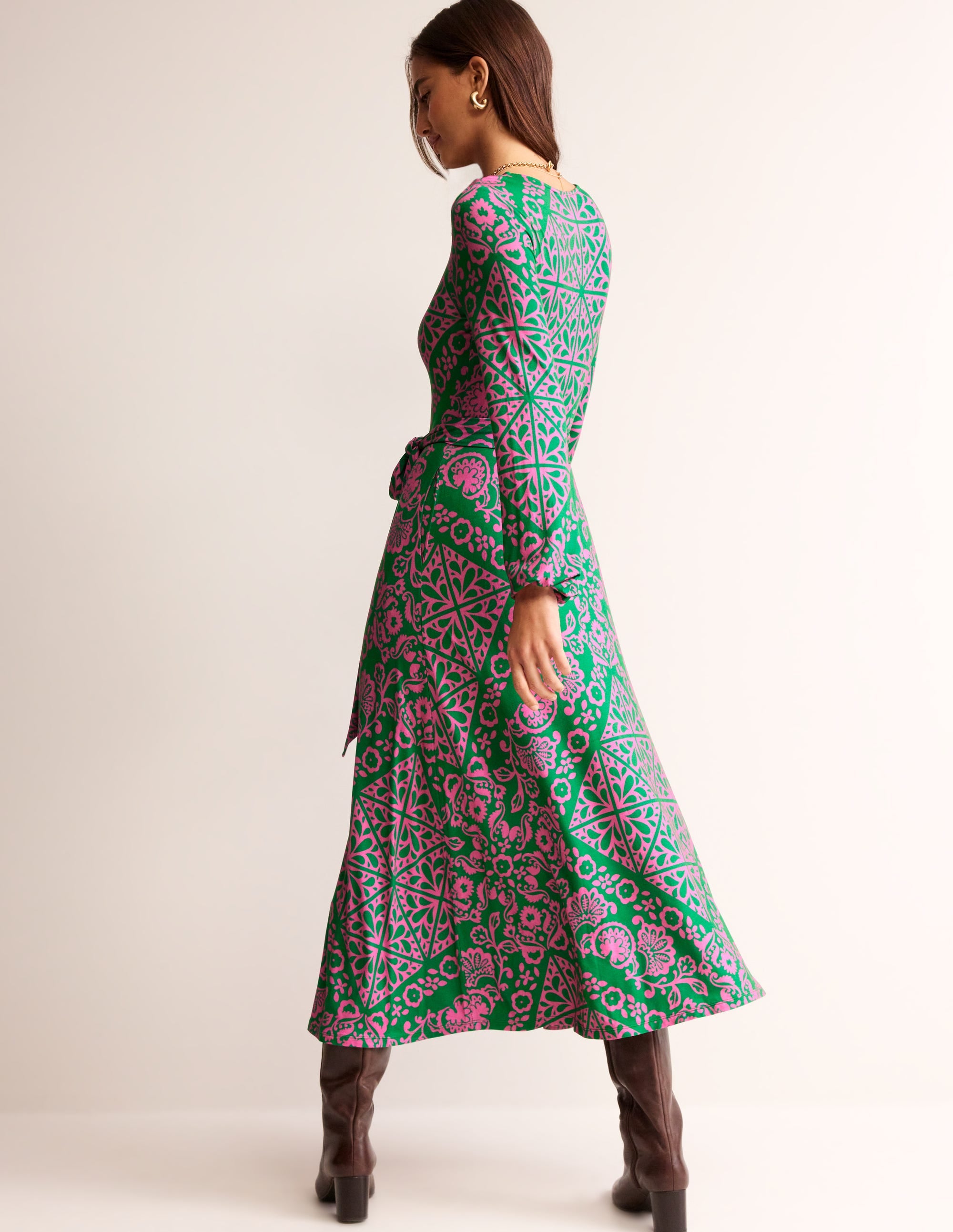 Jerseykleid mit Druckmotiv-Grün, Mosaik-Terrasse - Image 3