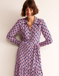 Flo Midi-Hemdblusenkleid-Mohnblumenrot, Diamant Floral