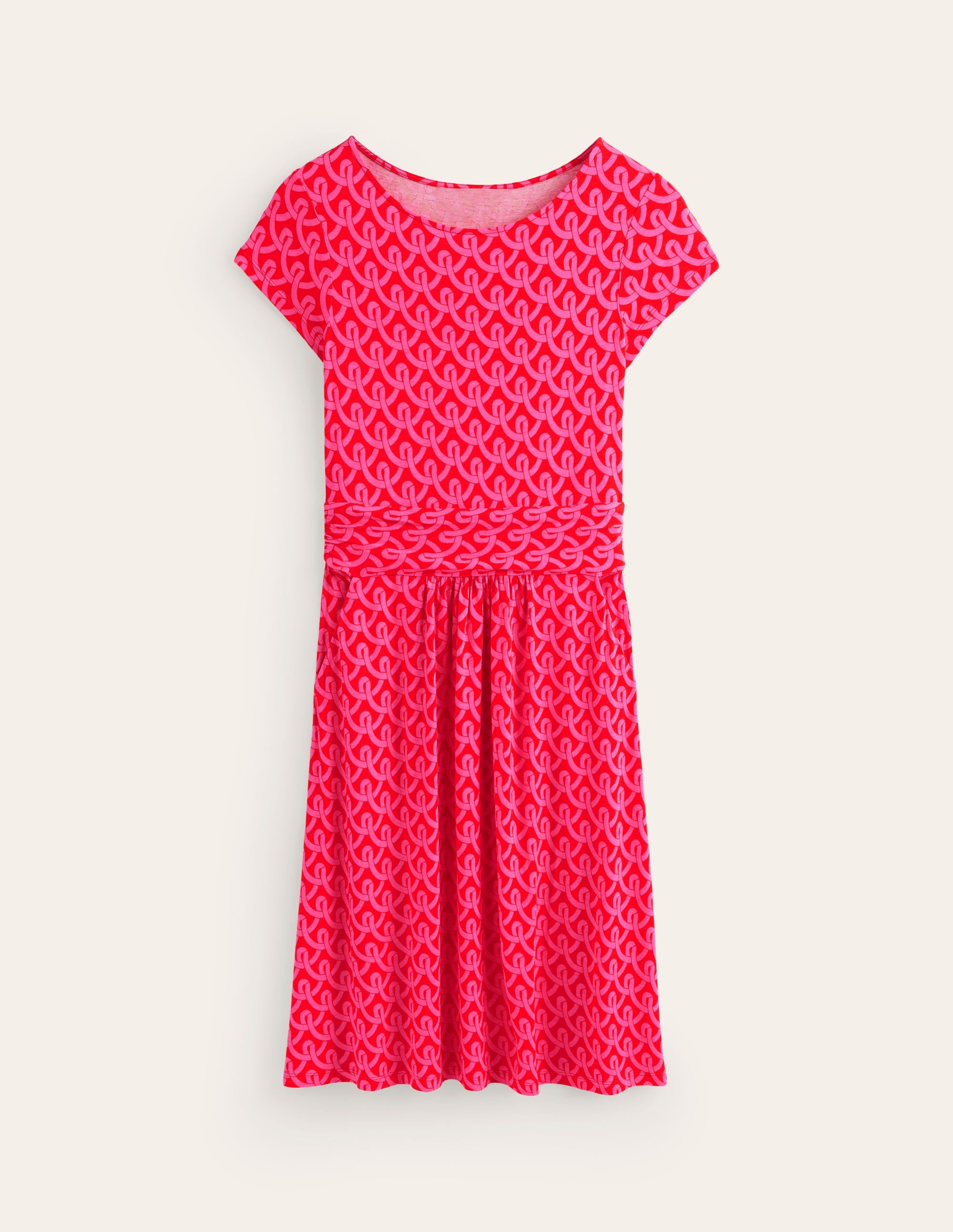 Robe Amelie en jersey-Sangria rose, motif Geo Terrace - Image 5