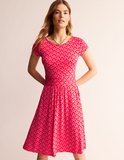 Amelie Jerseykleid-Sangria Sunset Pink, Geo Terrace-4