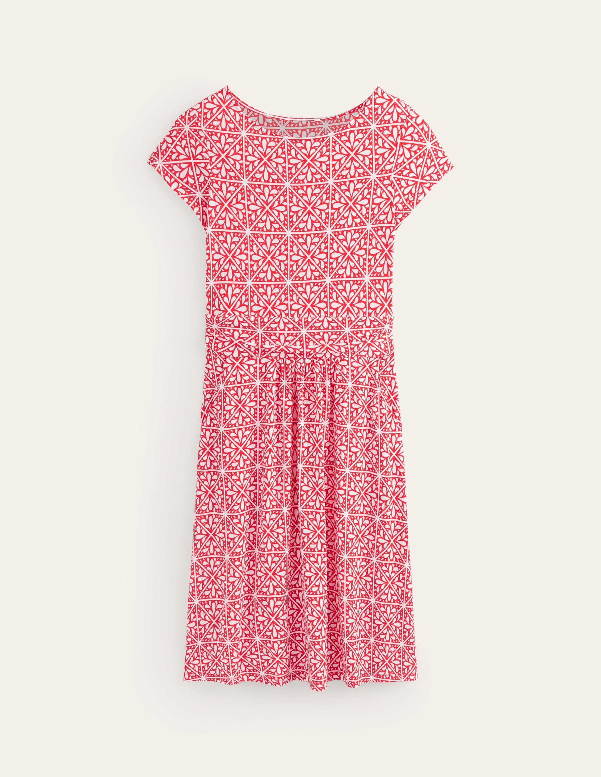 Amelie Jerseykleid-Flame Scarlet, Florales Mosaik-6