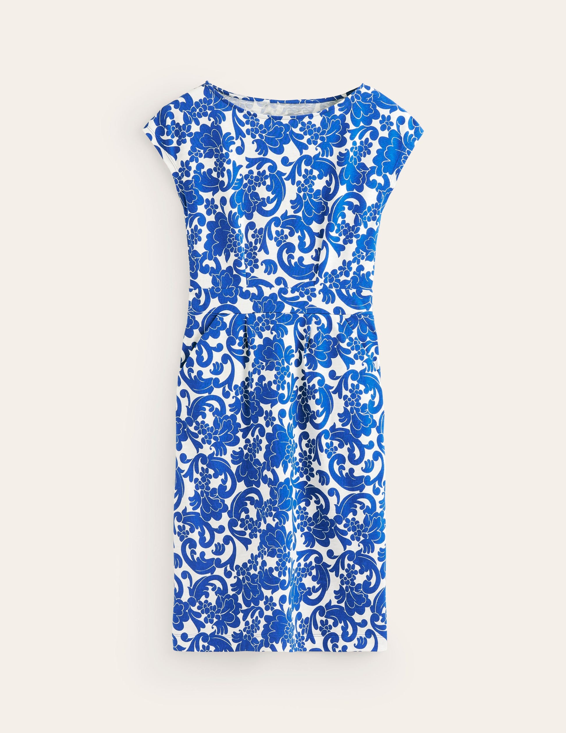 Robe Florrie en jersey-Bleu connecté, motif Opulent Whirl-5