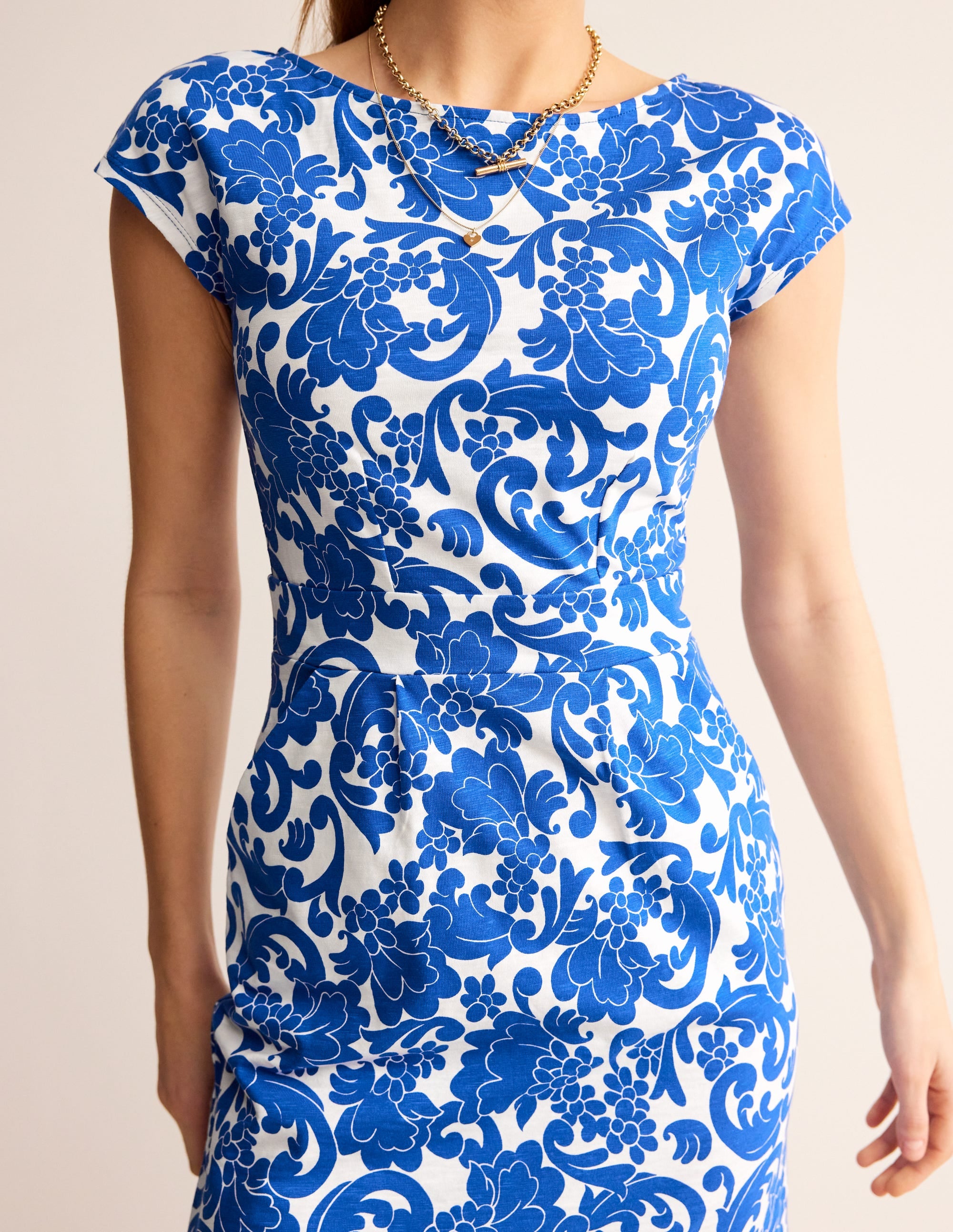Robe Florrie en jersey-Bleu connecté, motif Opulent Whirl - Image 2