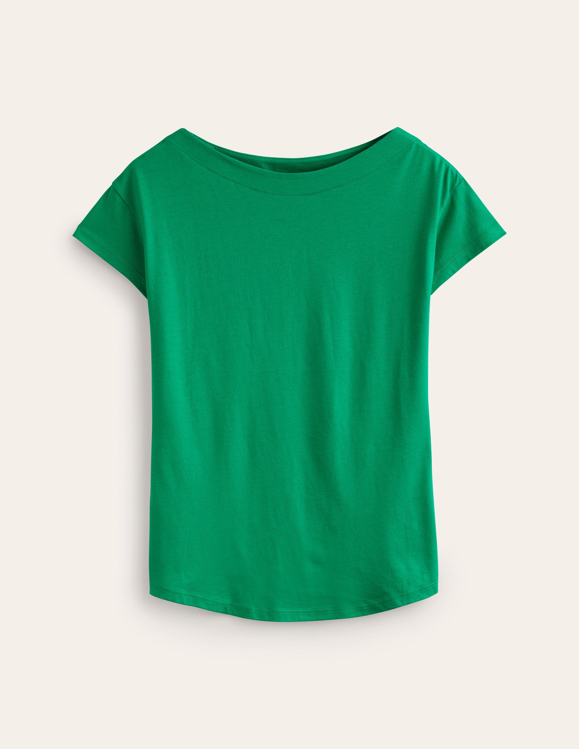 Superweiches T-Shirt mit U-Boot-Ausschnitt-Pfeffergrün-5