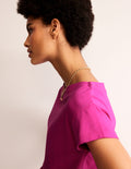 Superweiches T-Shirt mit U-Boot-Ausschnitt-Magenta