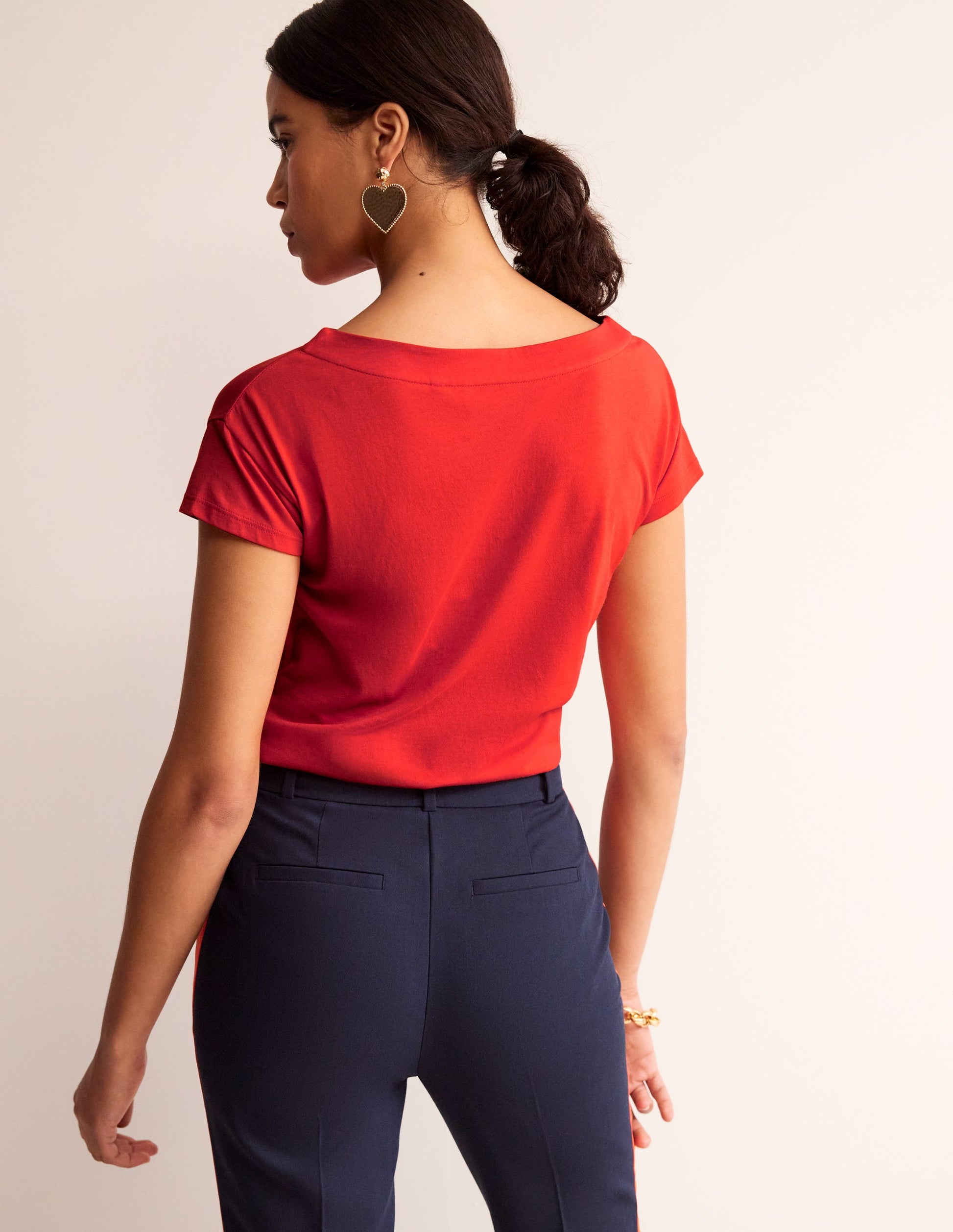 Superweiches T-Shirt mit U-Boot-Ausschnitt-Anemone Honeycomb Spot-3