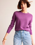 Eva Kaschmirpullover mit Rundhalsausschnitt-Maulbeere