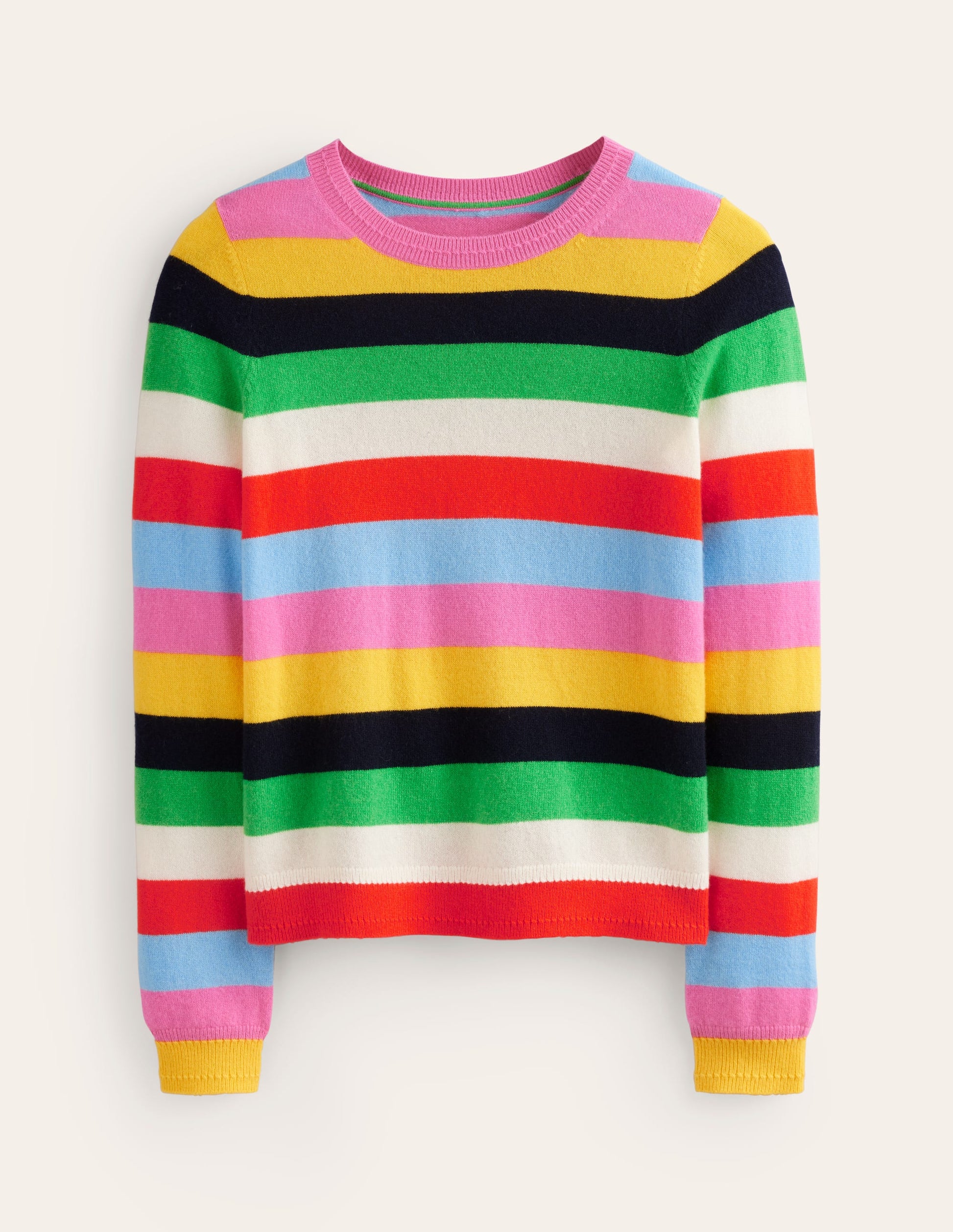 Eva Kaschmirpullover mit Rundhalsausschnitt-Hellblau/Sangria Sunset Pink-5