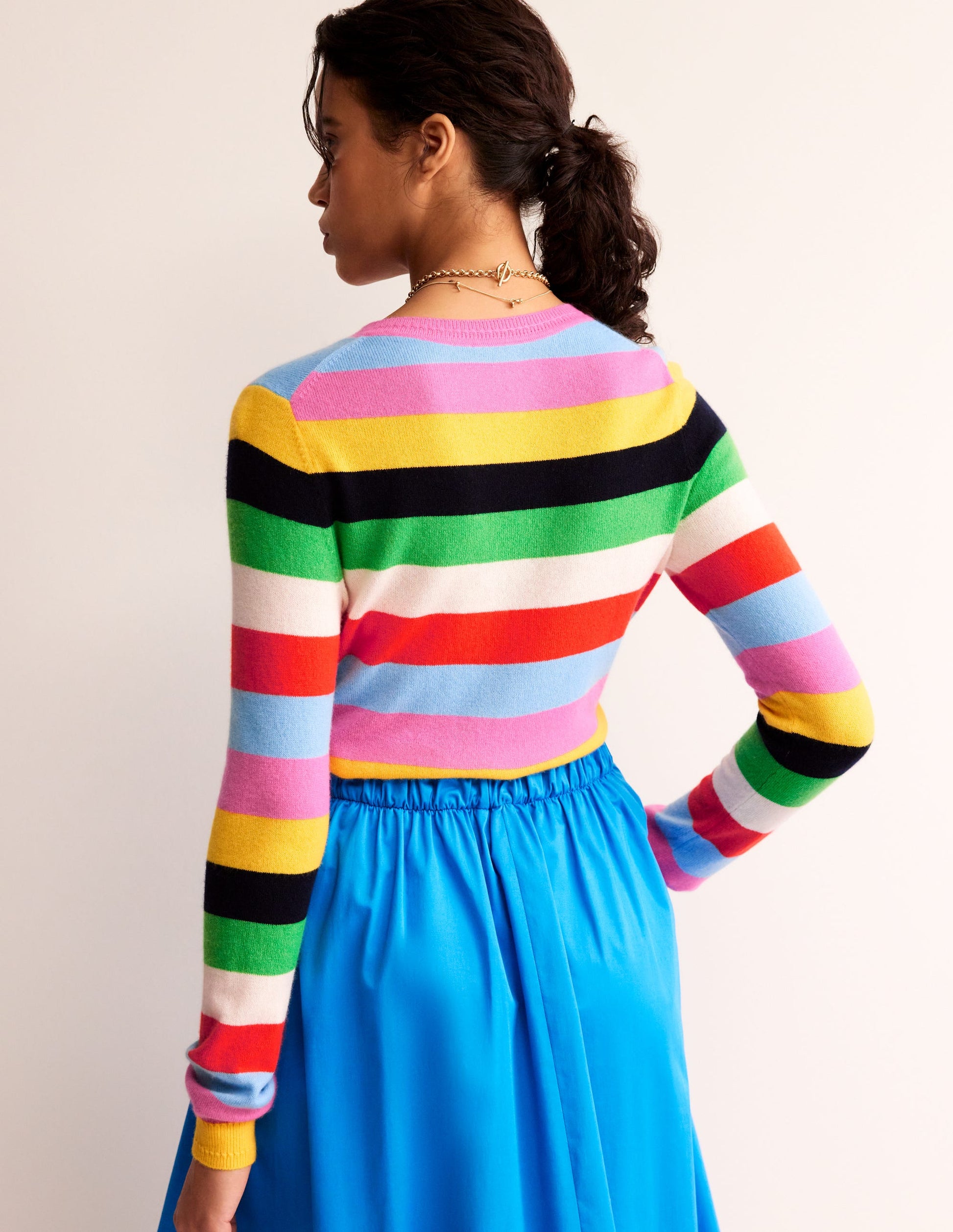 Eva Kaschmirpullover mit Rundhalsausschnitt-Hellblau/Sangria Sunset Pink-4
