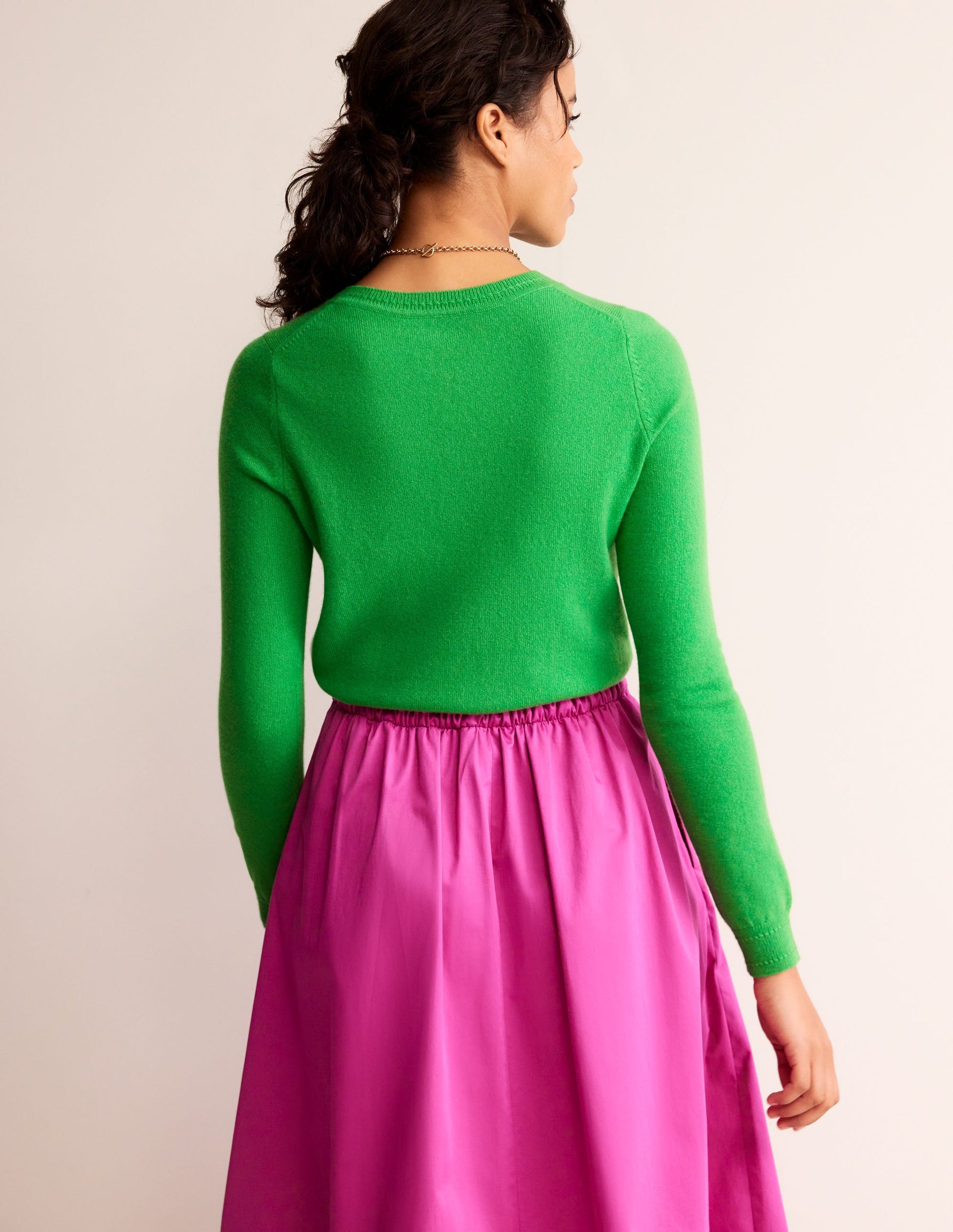 Eva Kaschmirpullover mit Rundhalsausschnitt-Strahlendes Grün-3