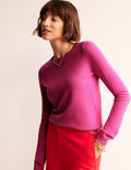 Eva Kaschmirpullover mit Rundhalsausschnitt-Festliches Rosa