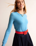 Eva Kaschmirpullover mit Rundhalsausschnitt-Hellblau