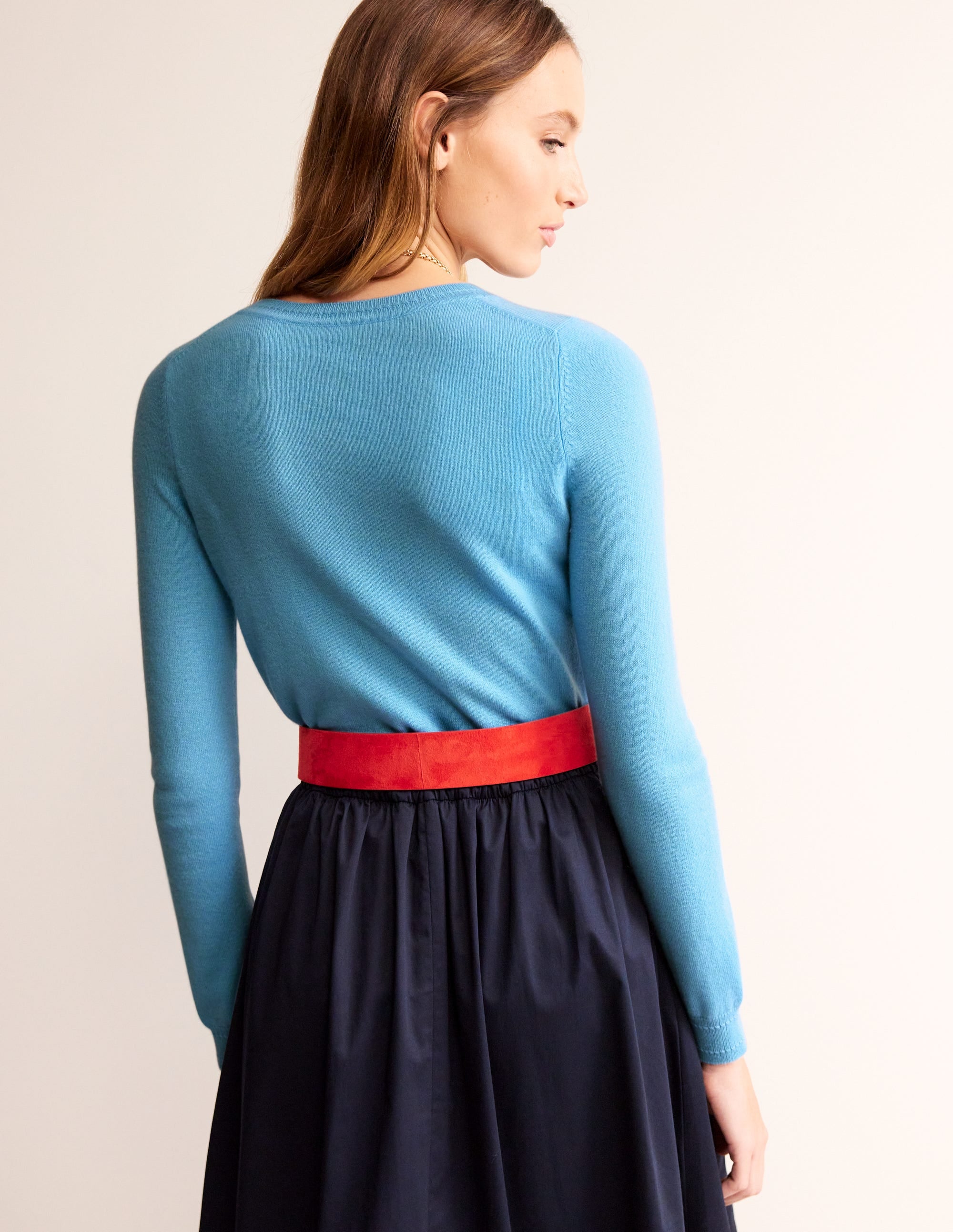 Eva Kaschmirpullover mit Rundhalsausschnitt-Hellblau - Image 3