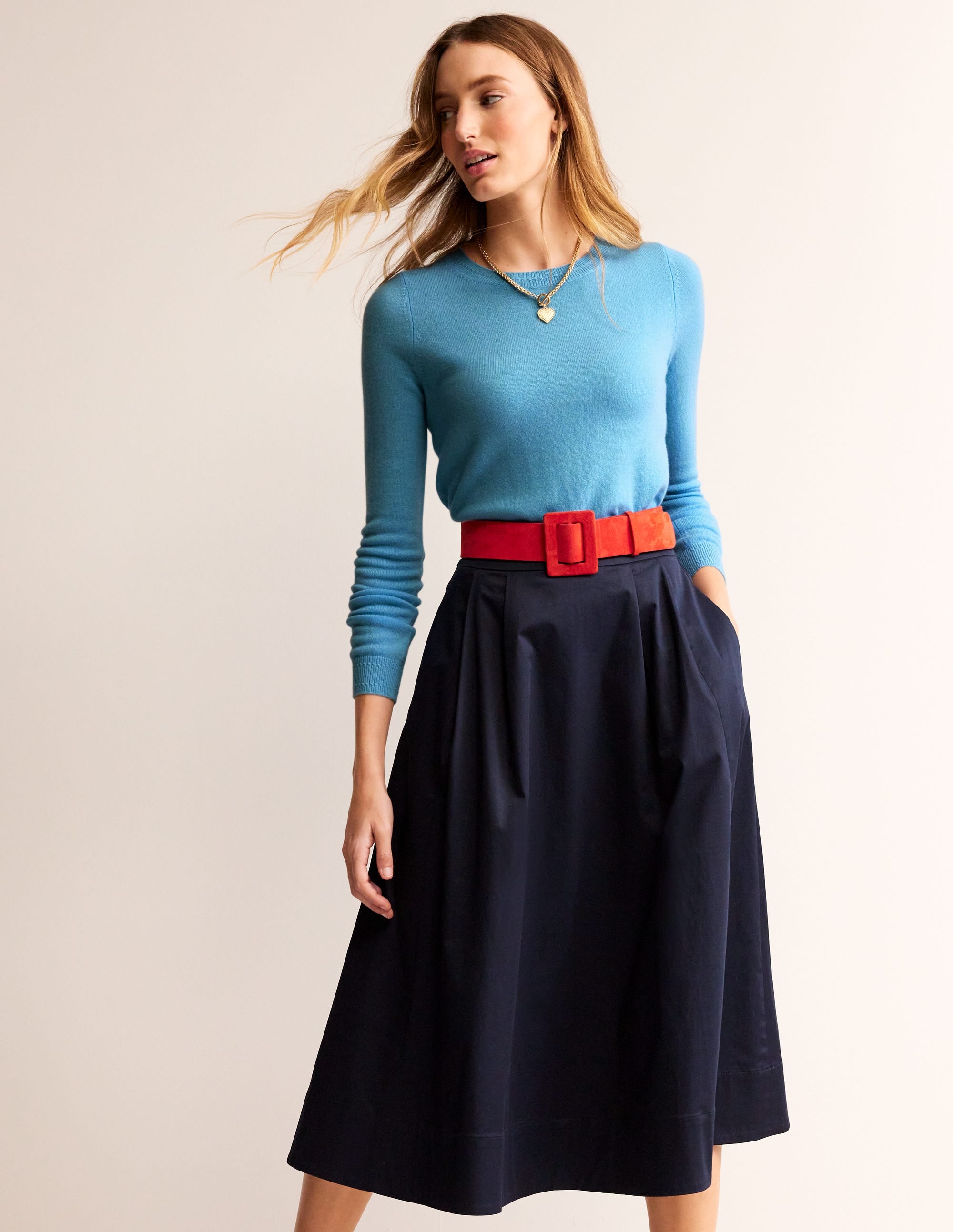 Eva Kaschmirpullover mit Rundhalsausschnitt-Hellblau - Image 4