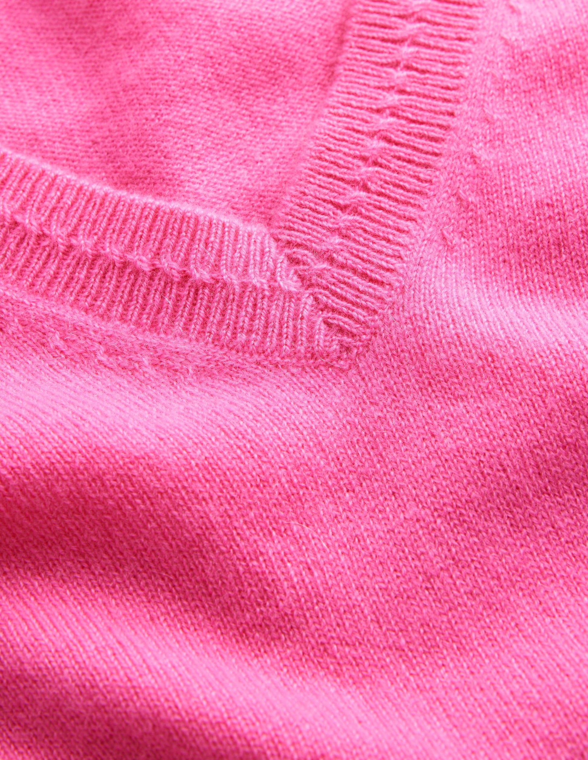 Pull Eva col V en cachemire-Sangria rose-6