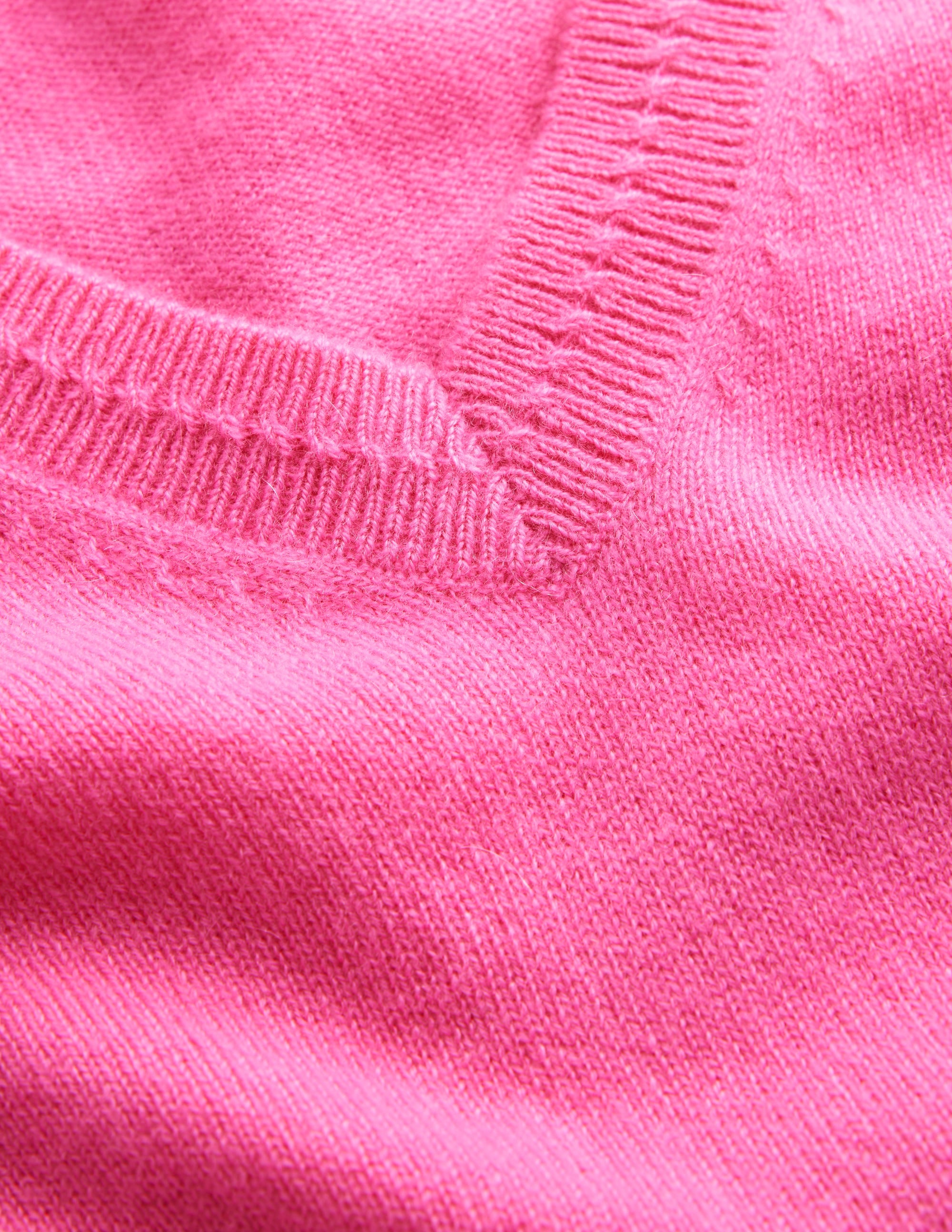Pull Eva col V en cachemire-Sangria rose - Image 6