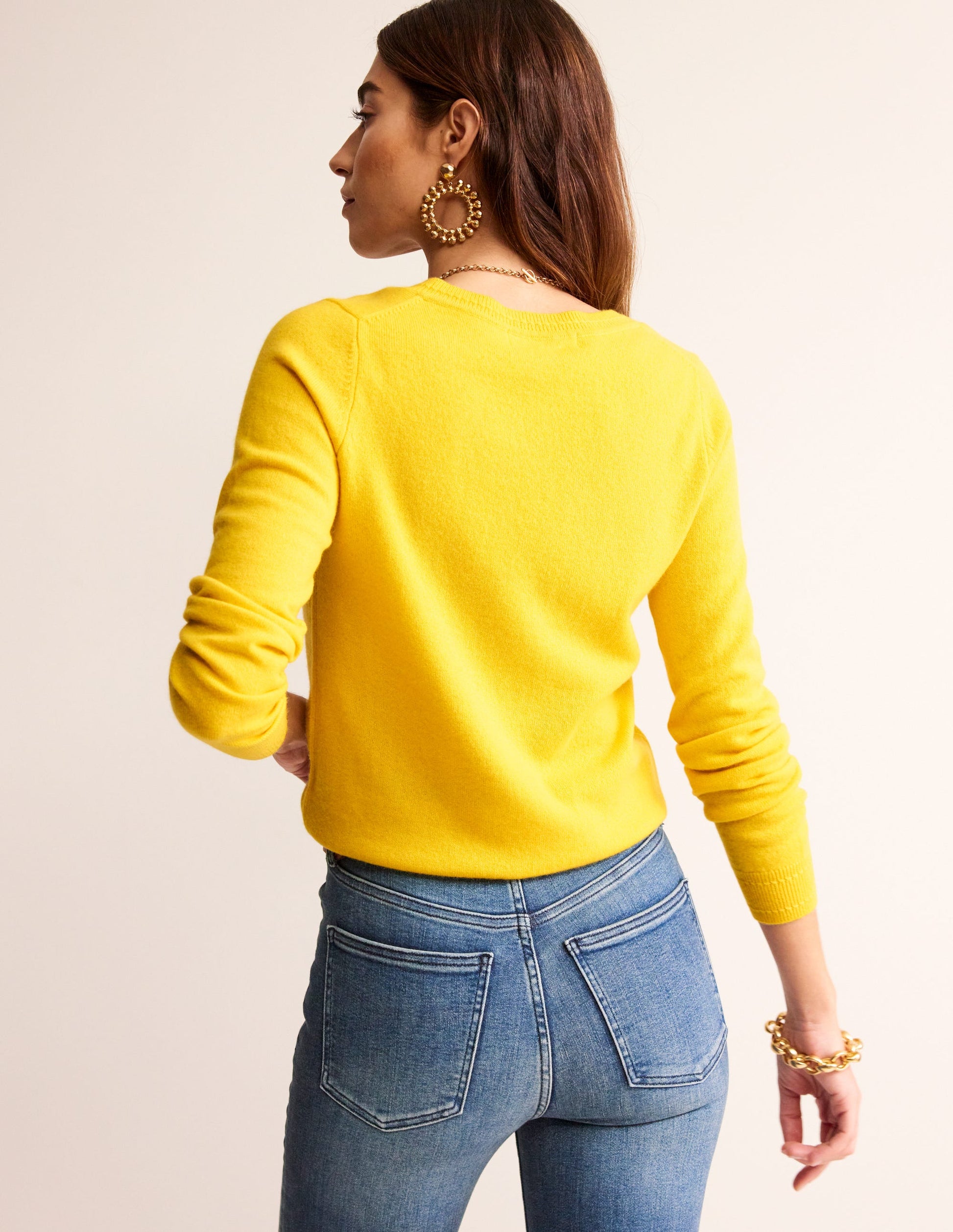 Pull Eva col V en cachemire-Ananas-3