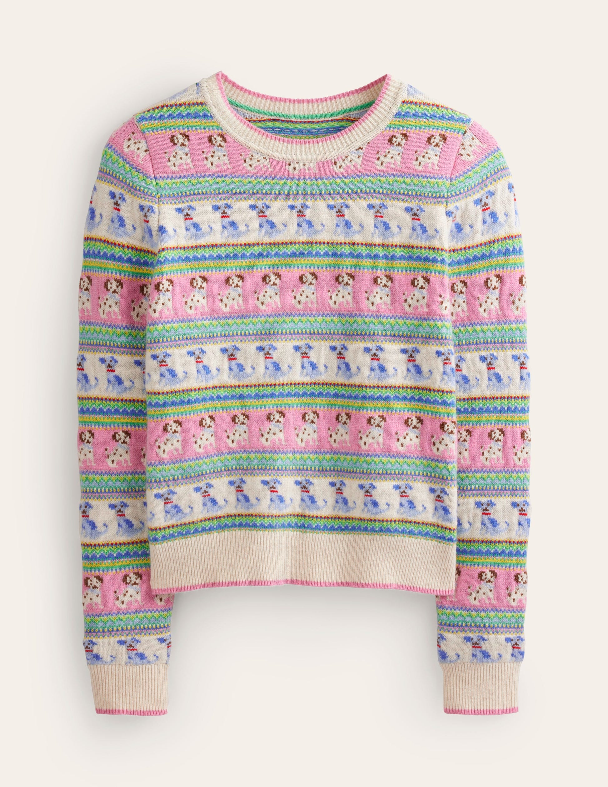 Pull Edie à motif jacquard-Motif jacquard chien ivoire chaud-5
